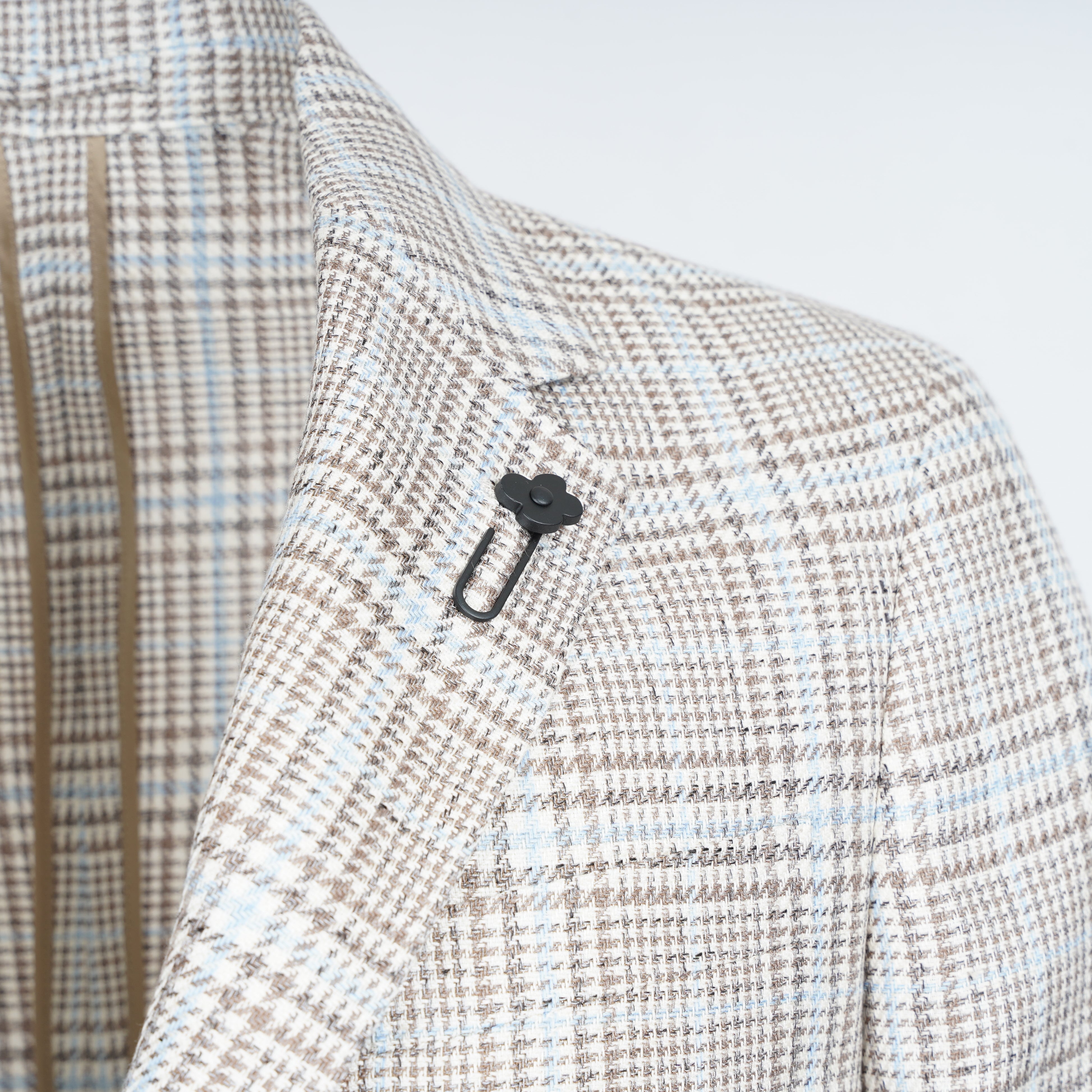 Lardini Colbert Geruit Taupe / Lichtblauw | Roma