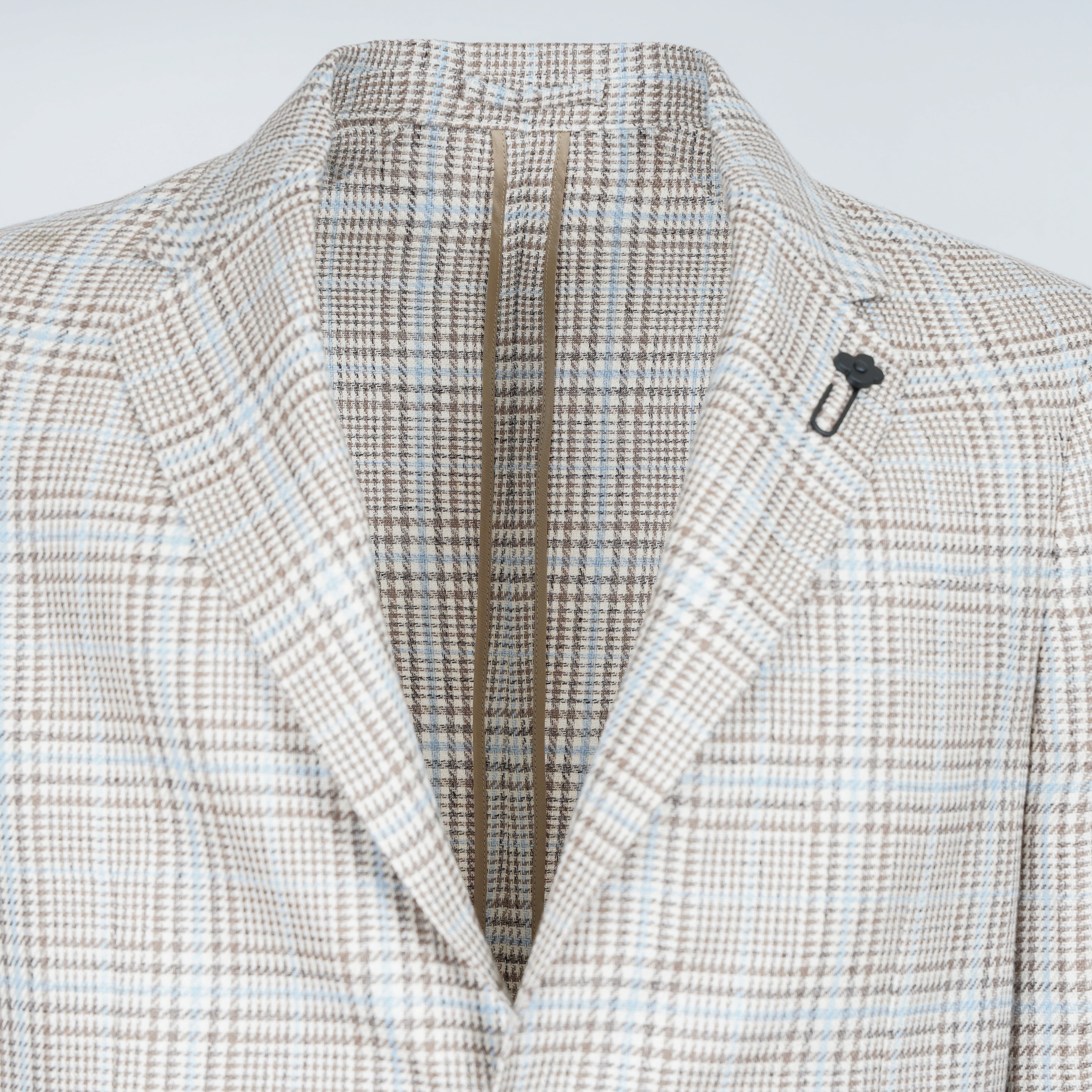 Lardini Colbert Geruit Taupe / Lichtblauw | Roma