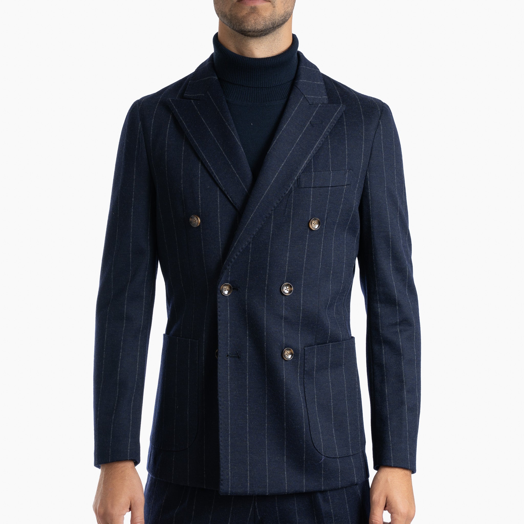SEVEN DIALS Double-Breasted Colbert Krijtstreep Blauw | Carswell