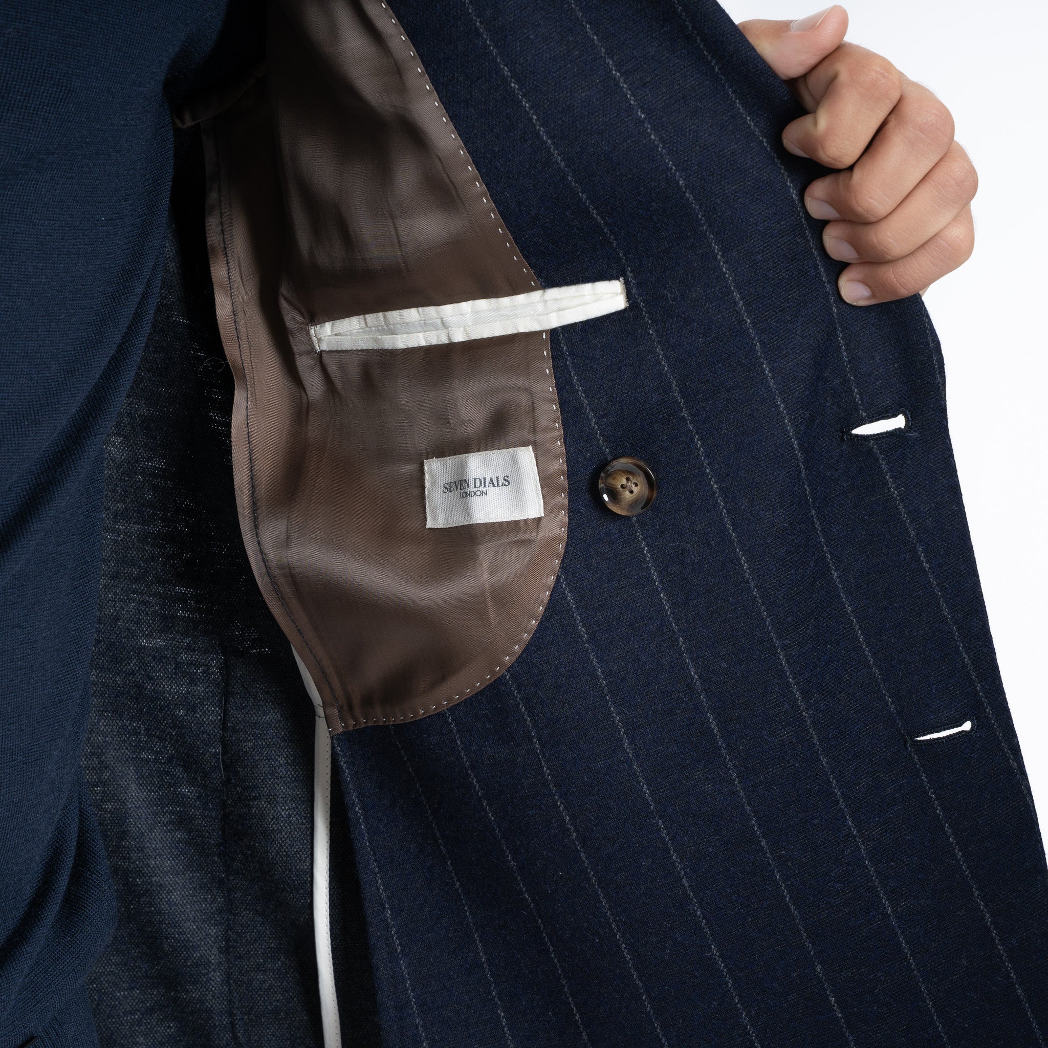 SEVEN DIALS Double-Breasted Colbert Krijtstreep Blauw | Carswell