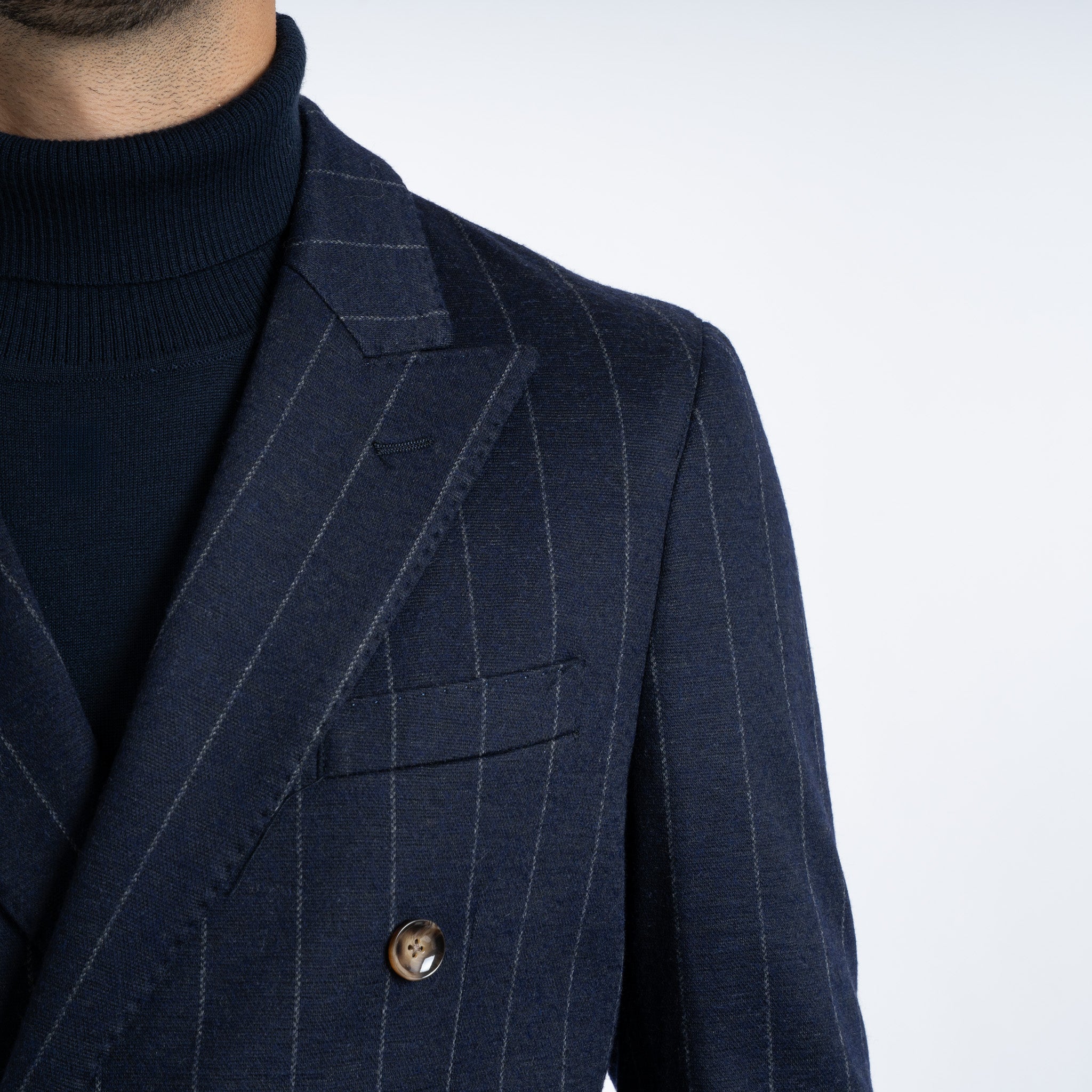 SEVEN DIALS Double-Breasted Colbert Krijtstreep Blauw | Carswell
