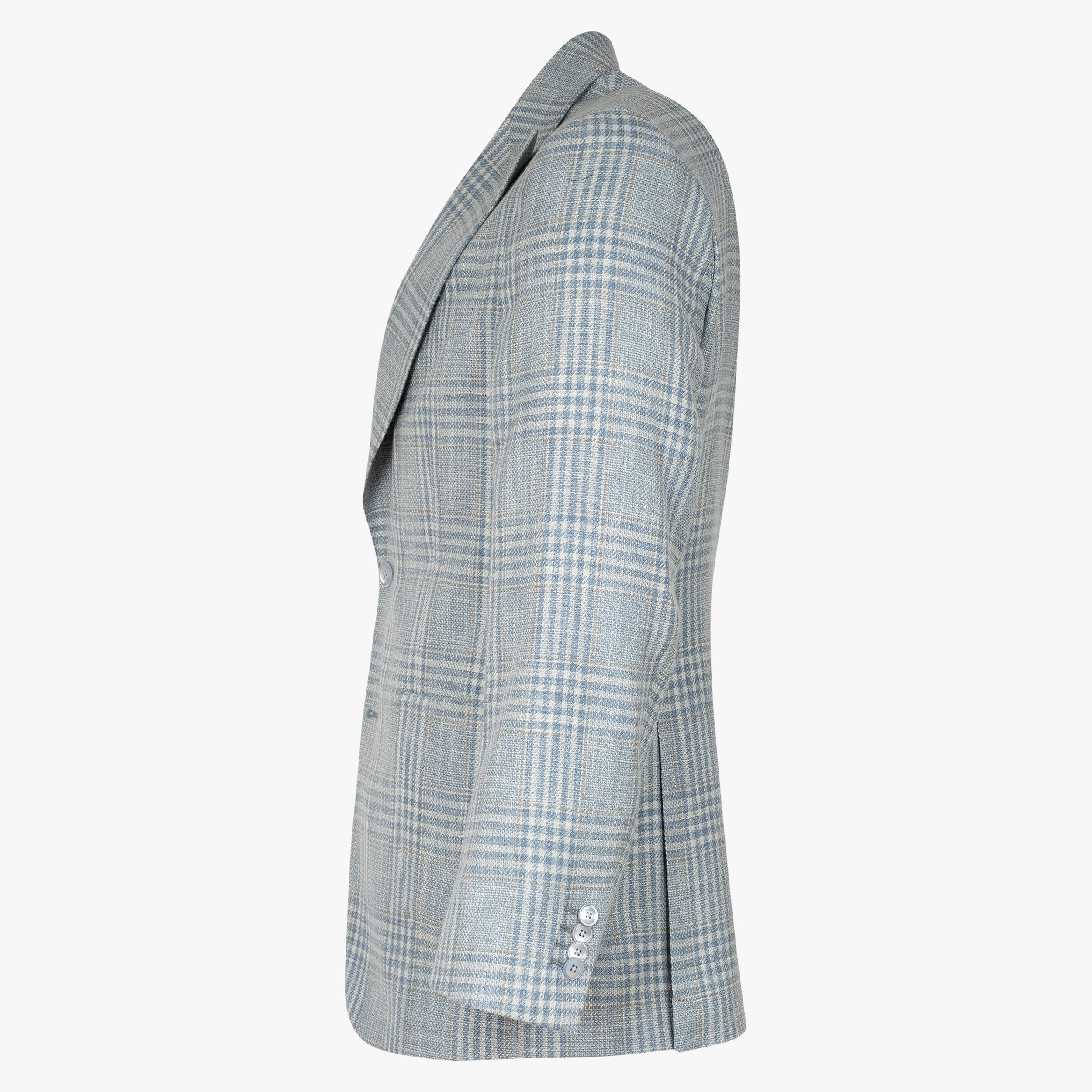 Munro Colbert Lichtblauw Geruit | Loro Piana Softime