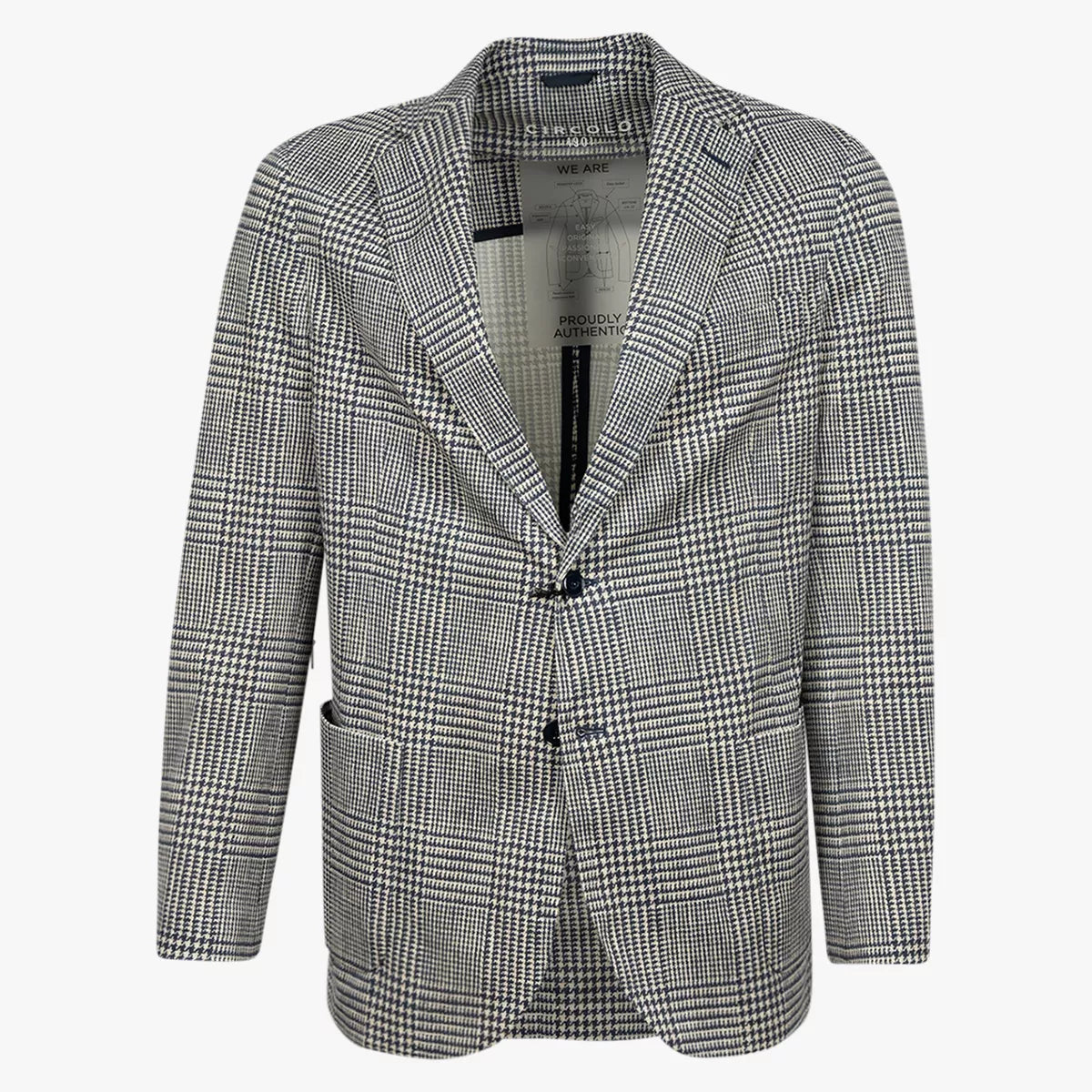 CIRCOLO Colbert Donkerblauwe Ruit | Easy Jacket