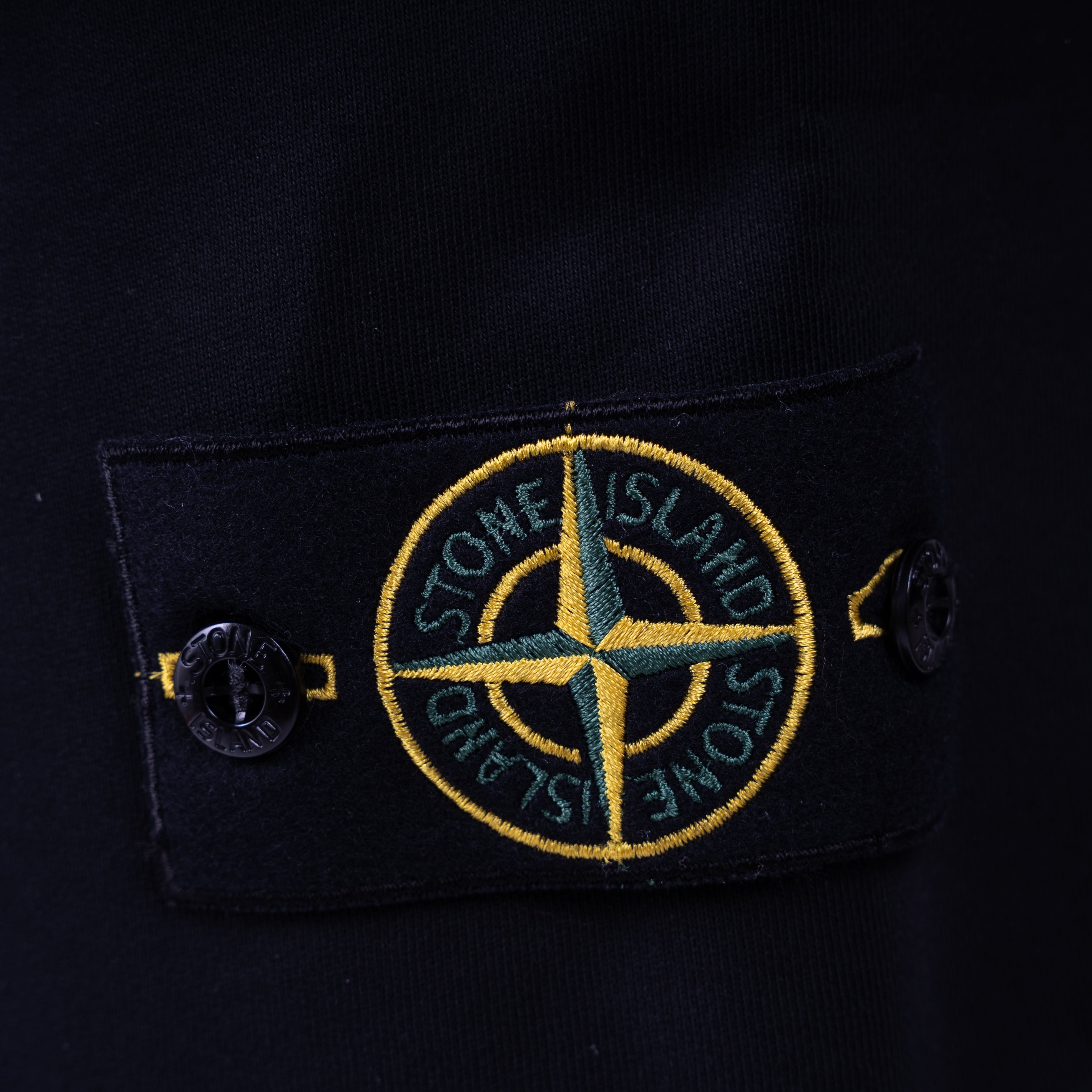 Stone Island Joggingbroek Zwart | Cotton Fleece
