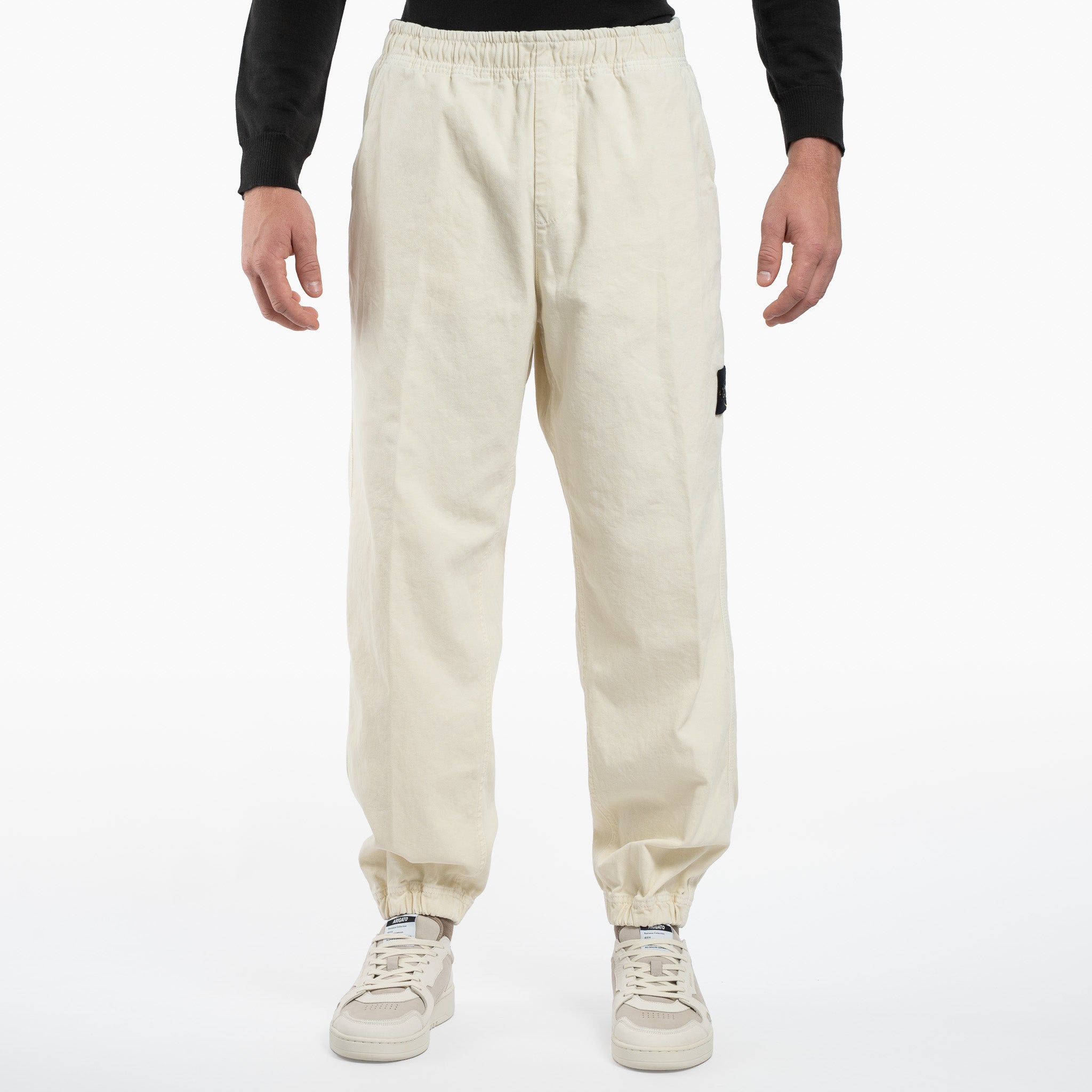 Stone Island Loose Fit Pantalon Crème | Panama Cotton