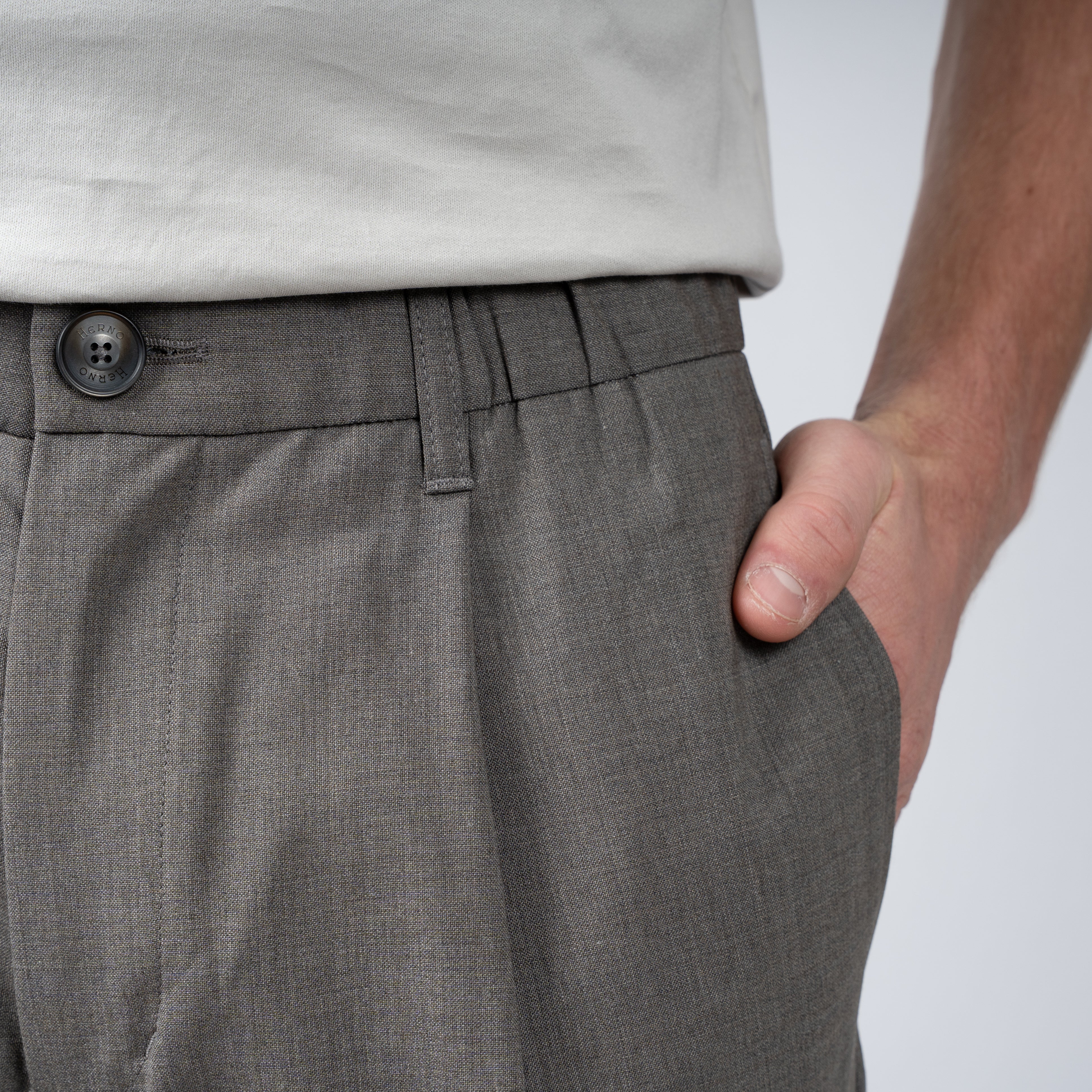 Herno Pantalon Beige | Bi-Stretch Wool