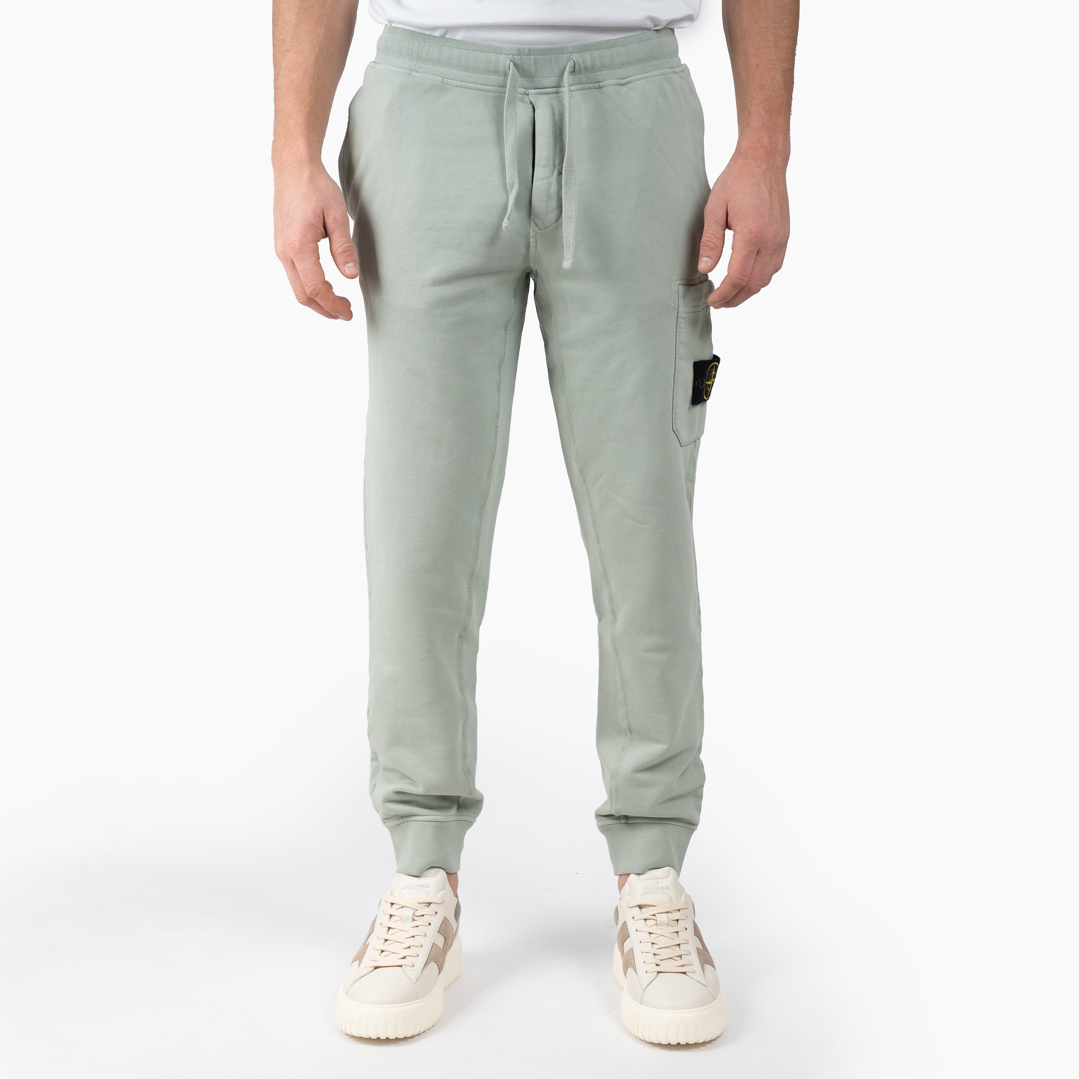 Stone Island Joggingbroek Lichtgroen | Cotton Fleece