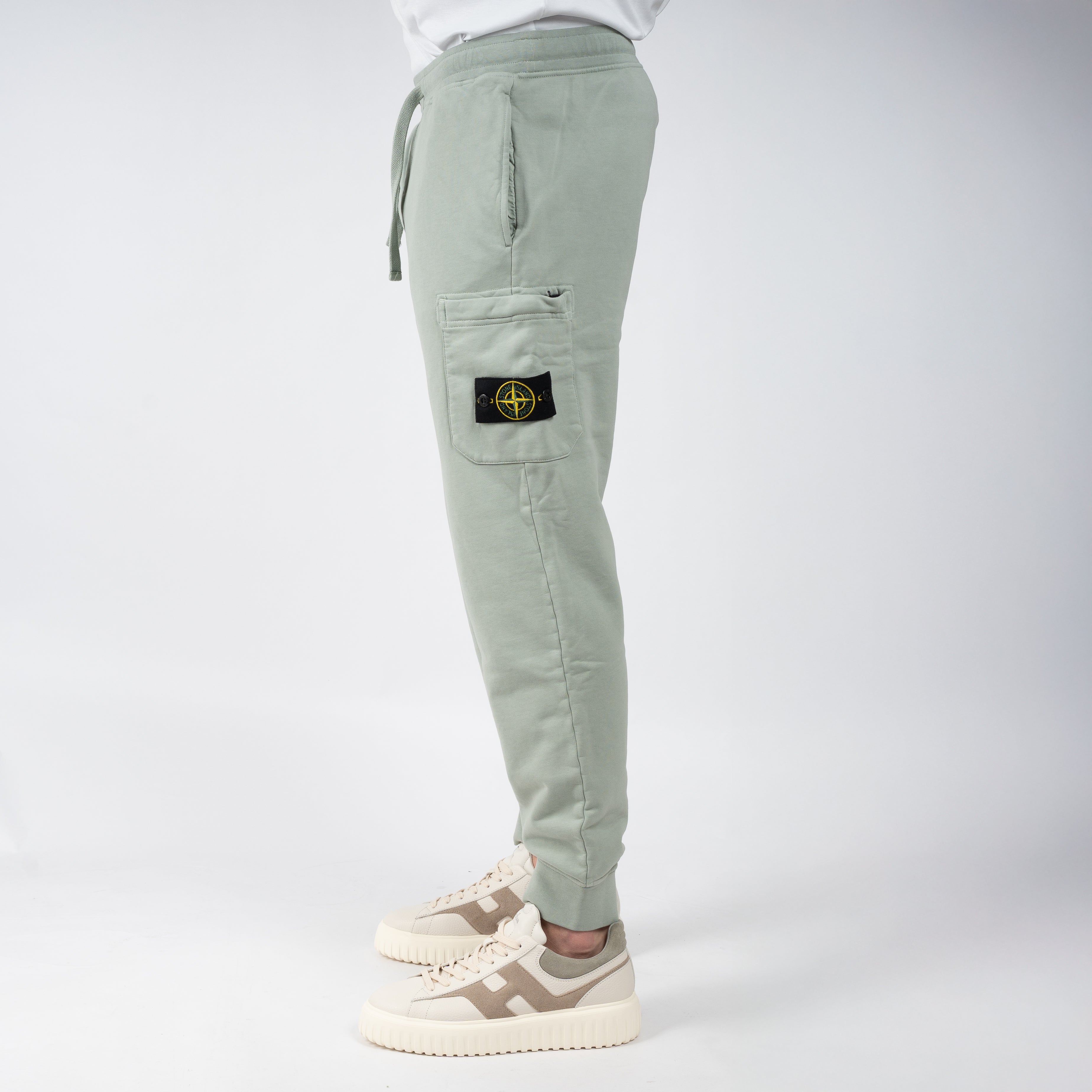 Stone Island Joggingbroek Lichtgroen | Cotton Fleece