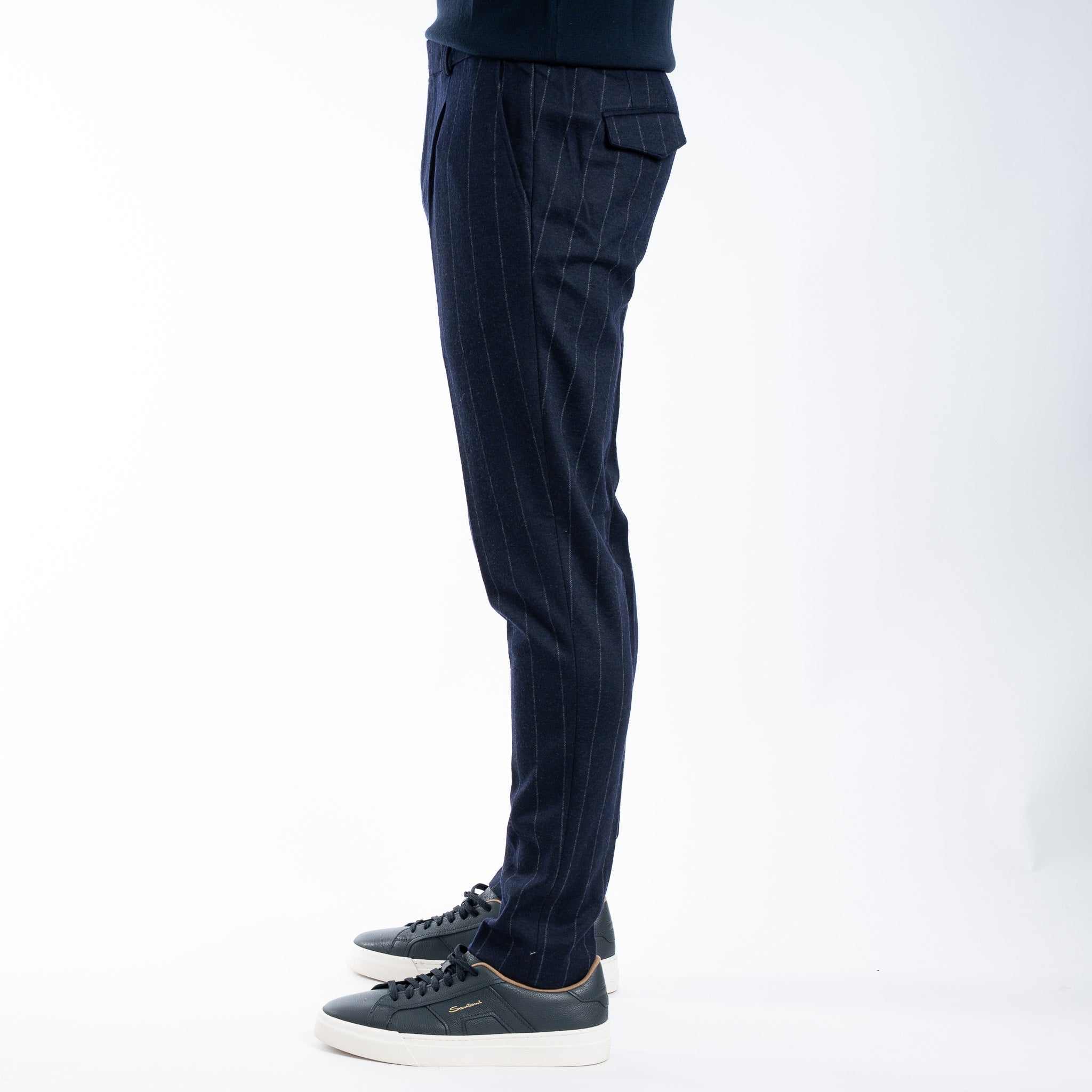 SEVEN DIALS Pantalon Donkerblauw Krijtstreep | Murdo