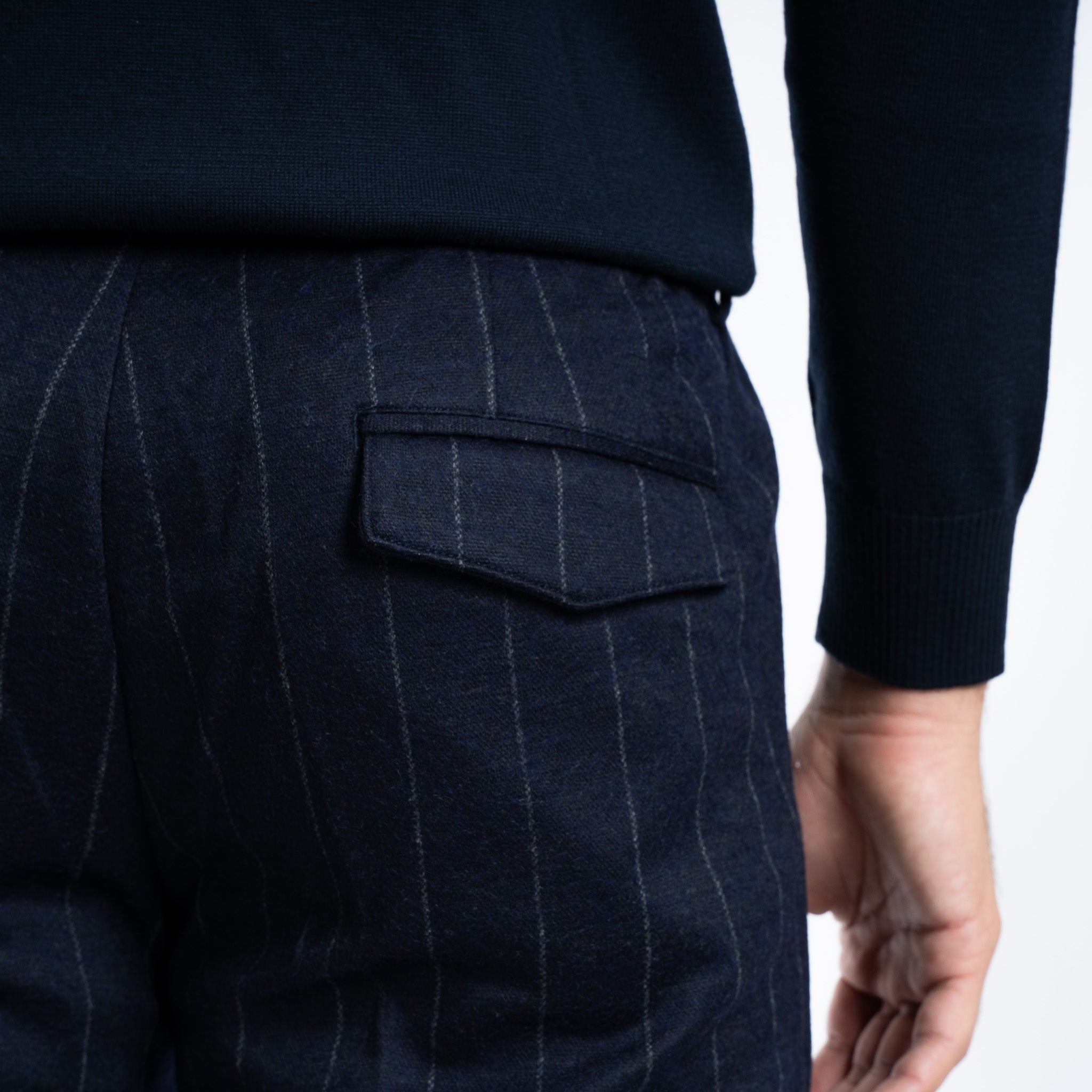 SEVEN DIALS Pantalon Donkerblauw Krijtstreep | Murdo