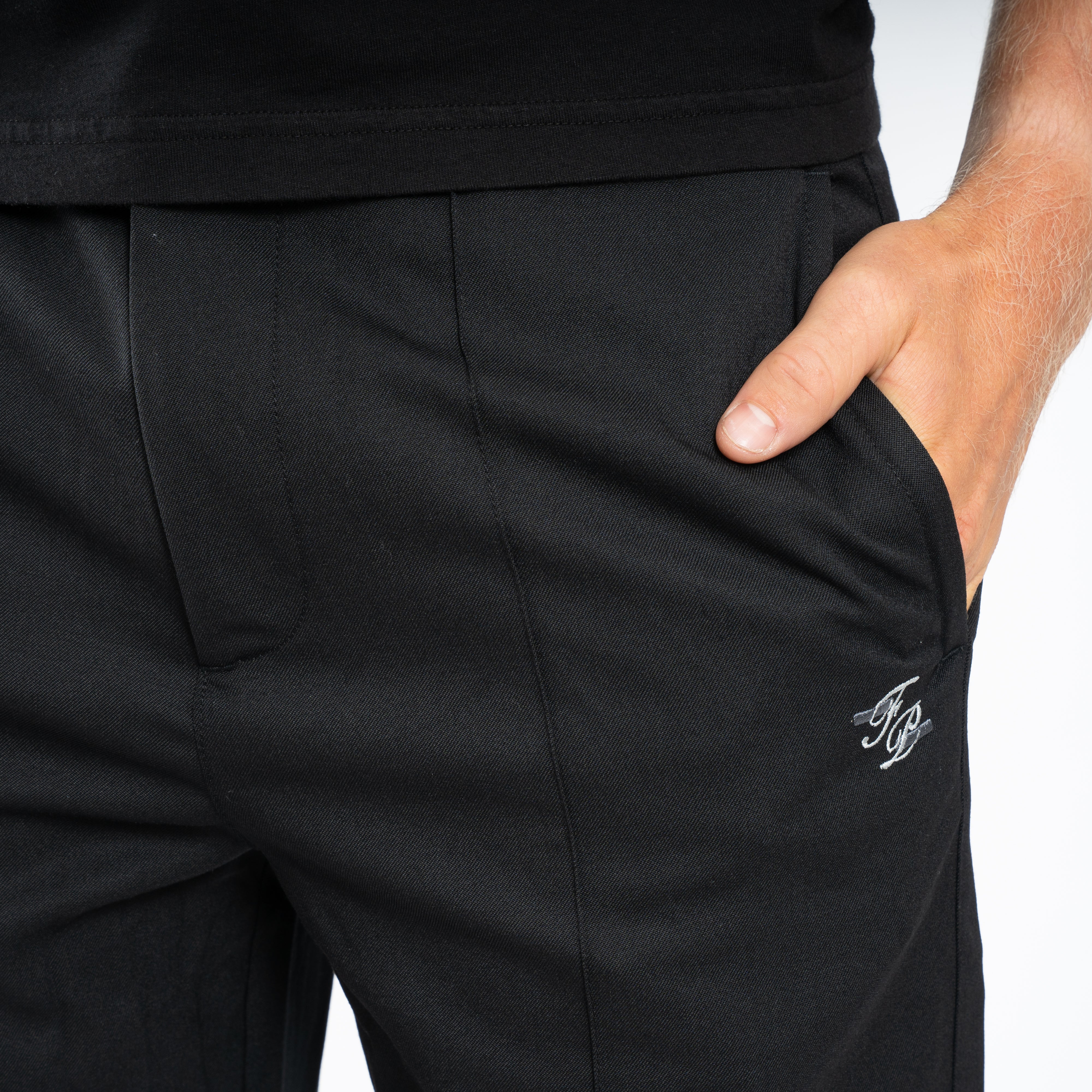 Filling Pieces Pantalon Zwart | Coach Pants Twill Wool