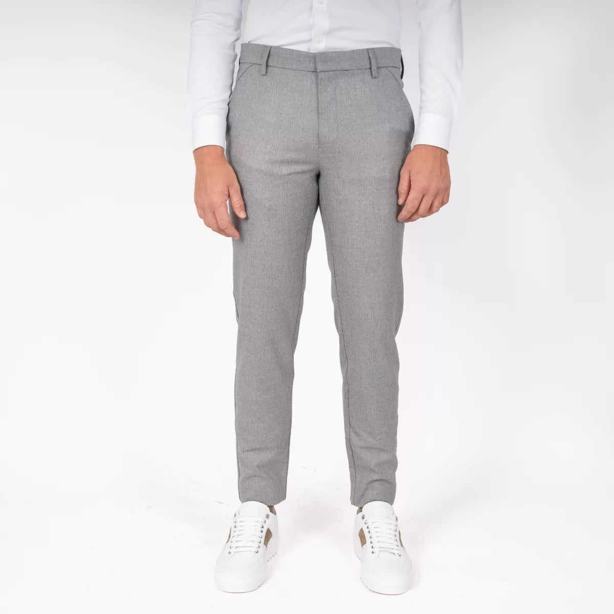 Plain Pantalon Grijs Visgraat | JoshPL