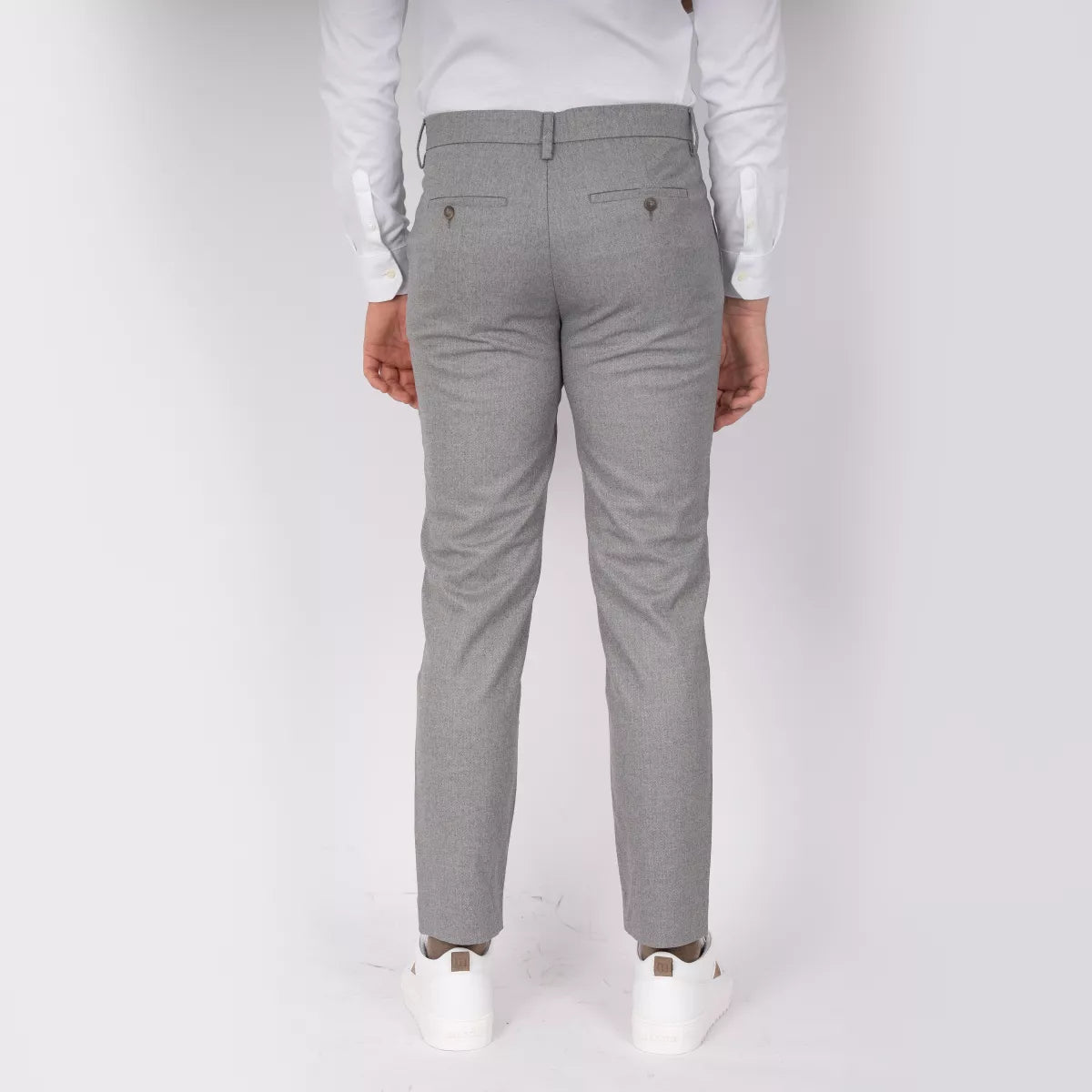 Plain Pantalon Grijs Visgraat | JoshPL