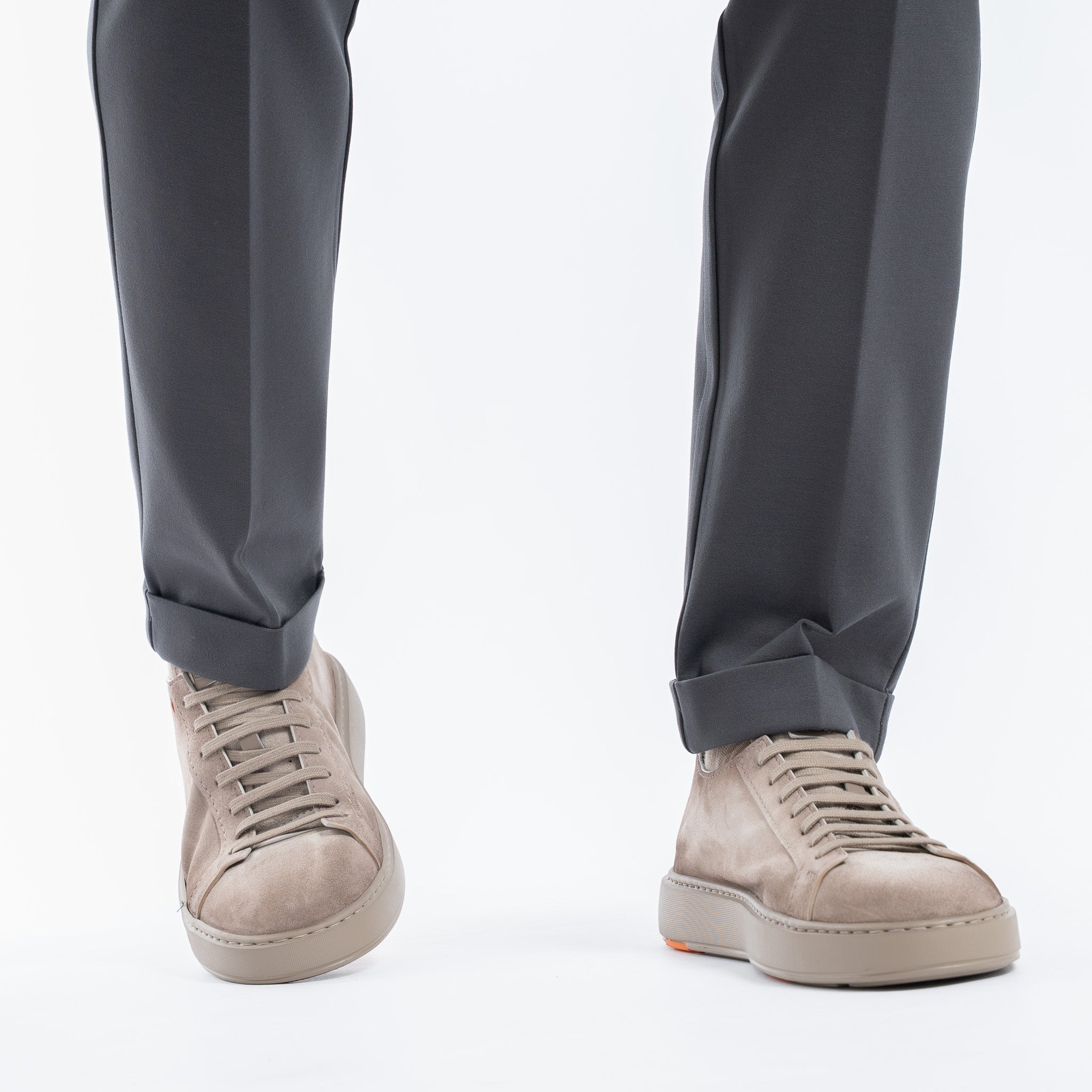 Berwich Chino met Bandplooi Grijs | Retro