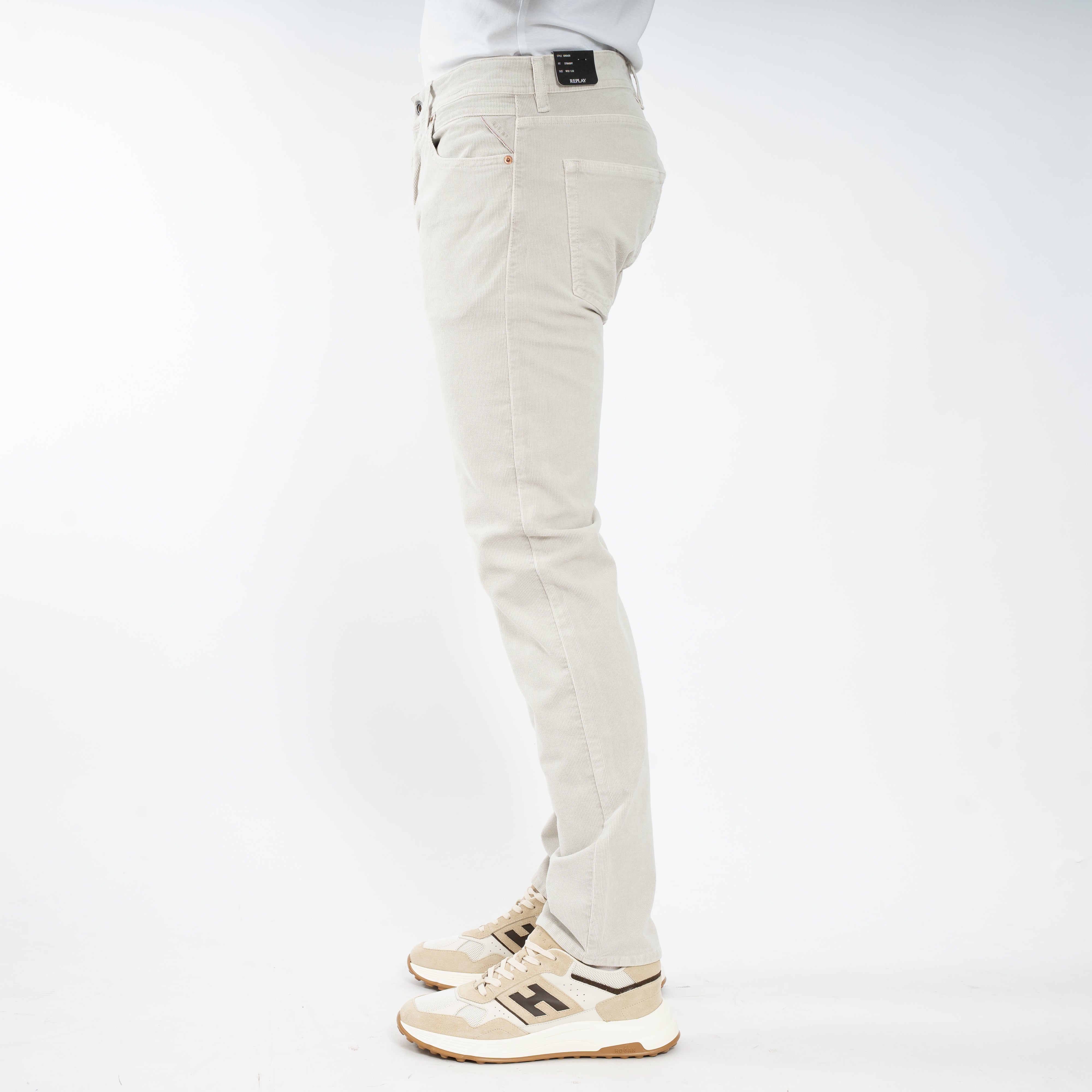 Replay Broek Grijs | Corduroy Straight Fit