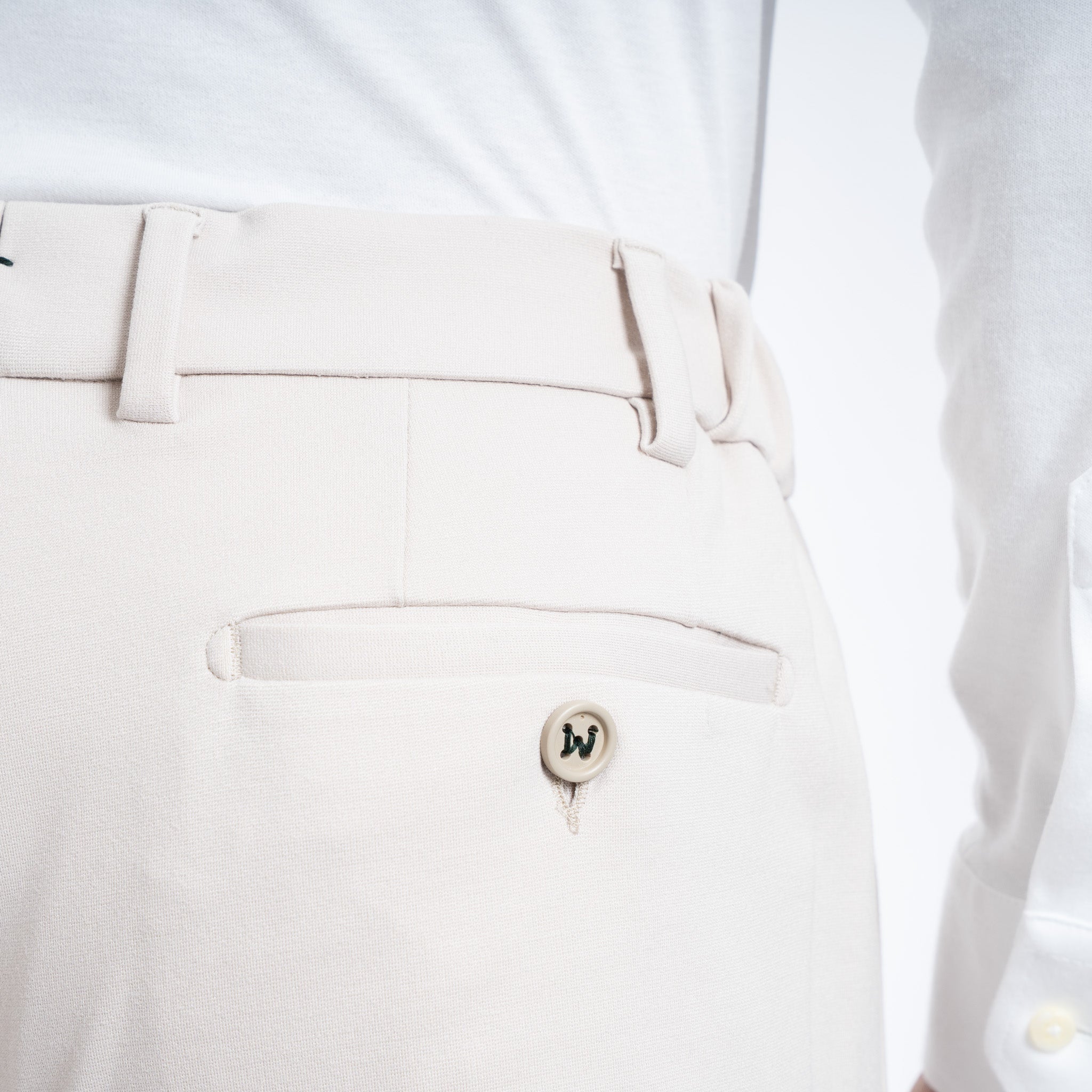 Berwich Chino met Bandplooi Creme | Retro