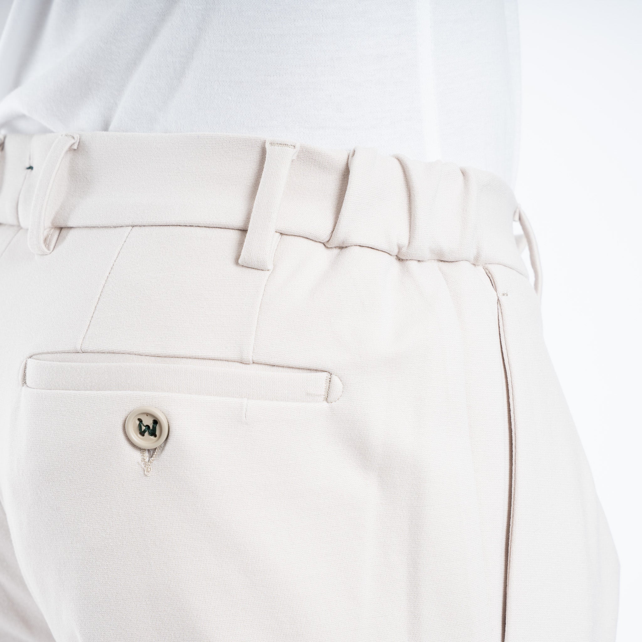 Berwich Chino met Bandplooi Creme | Retro