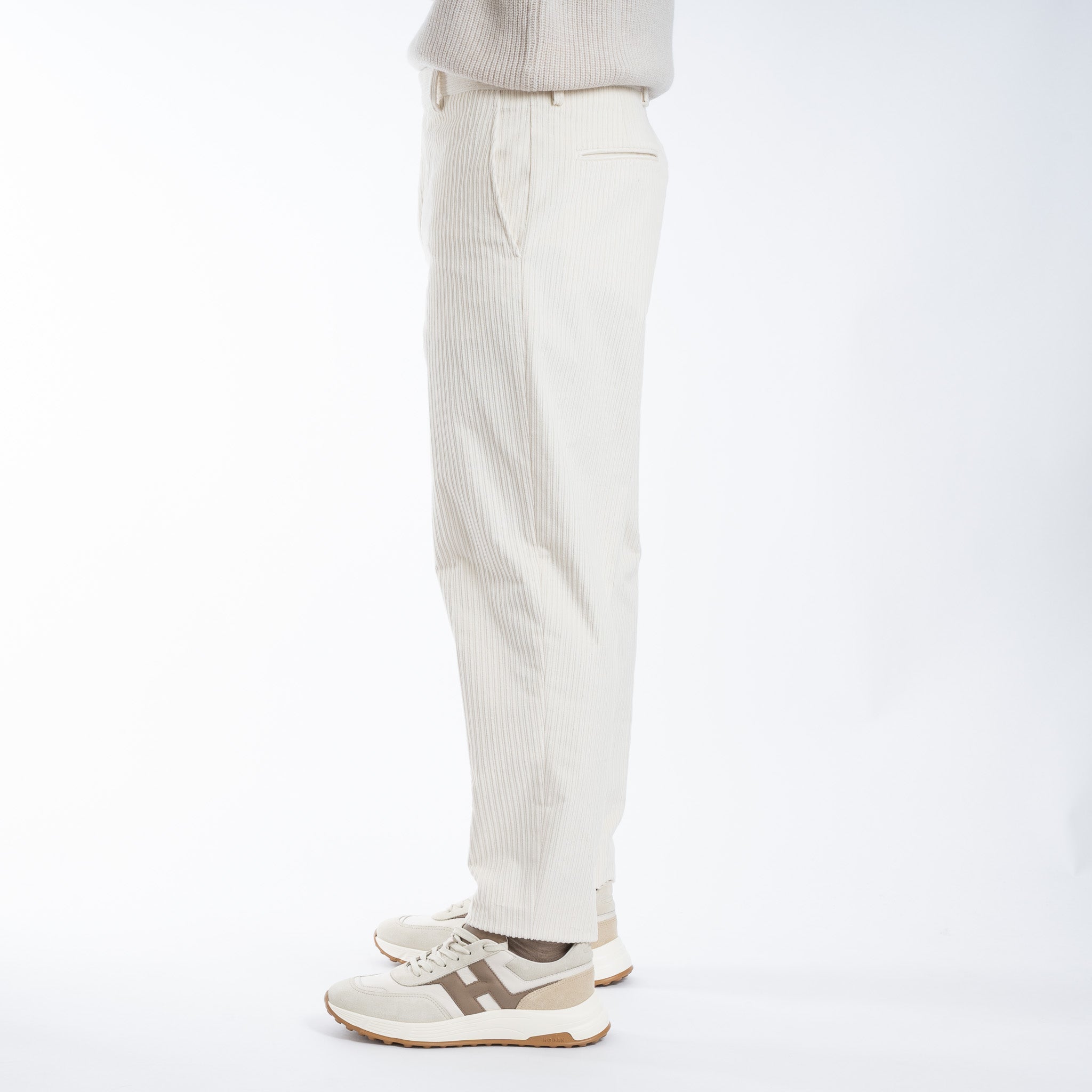 Berwich Chino Corduroy Creme | Chiaia Wide Fit