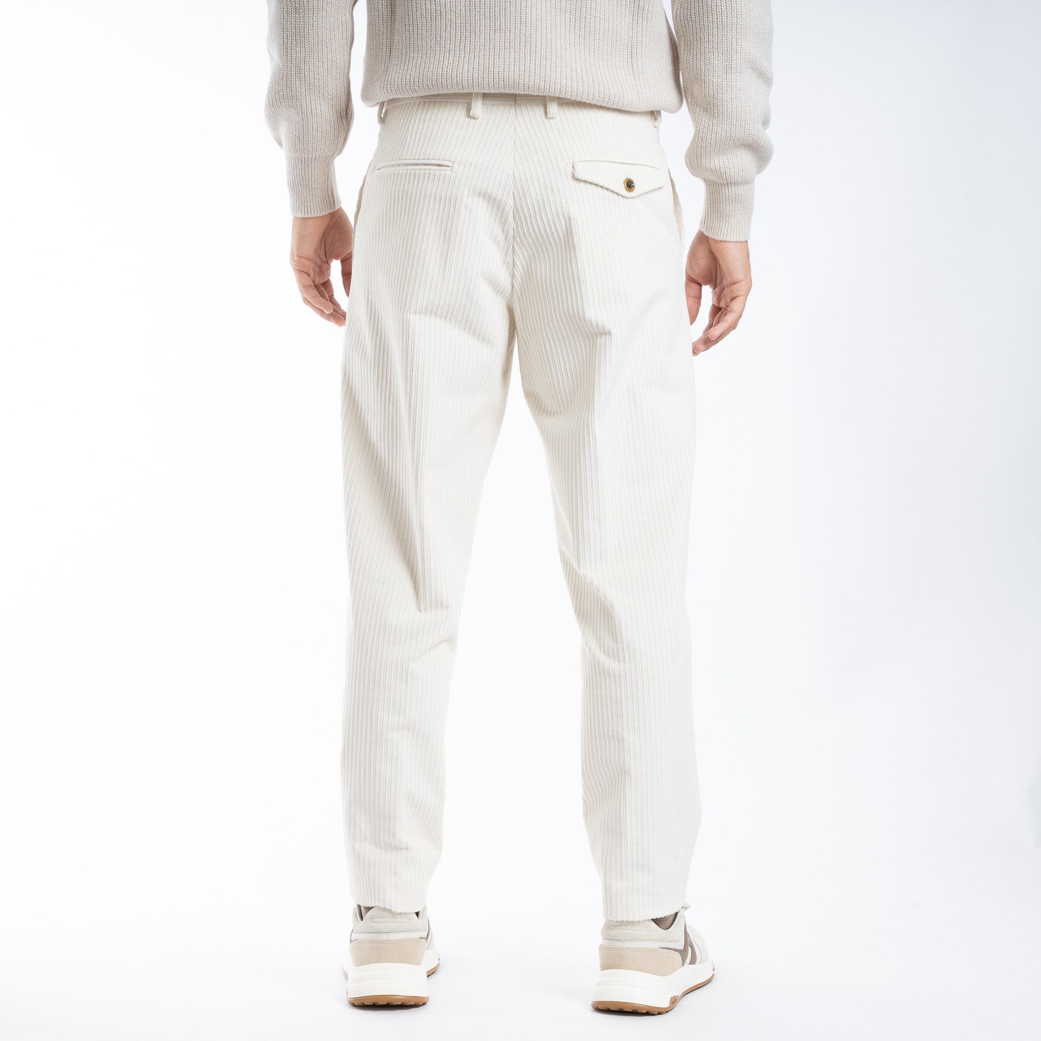 Berwich Chino Corduroy Creme | Chiaia Wide Fit