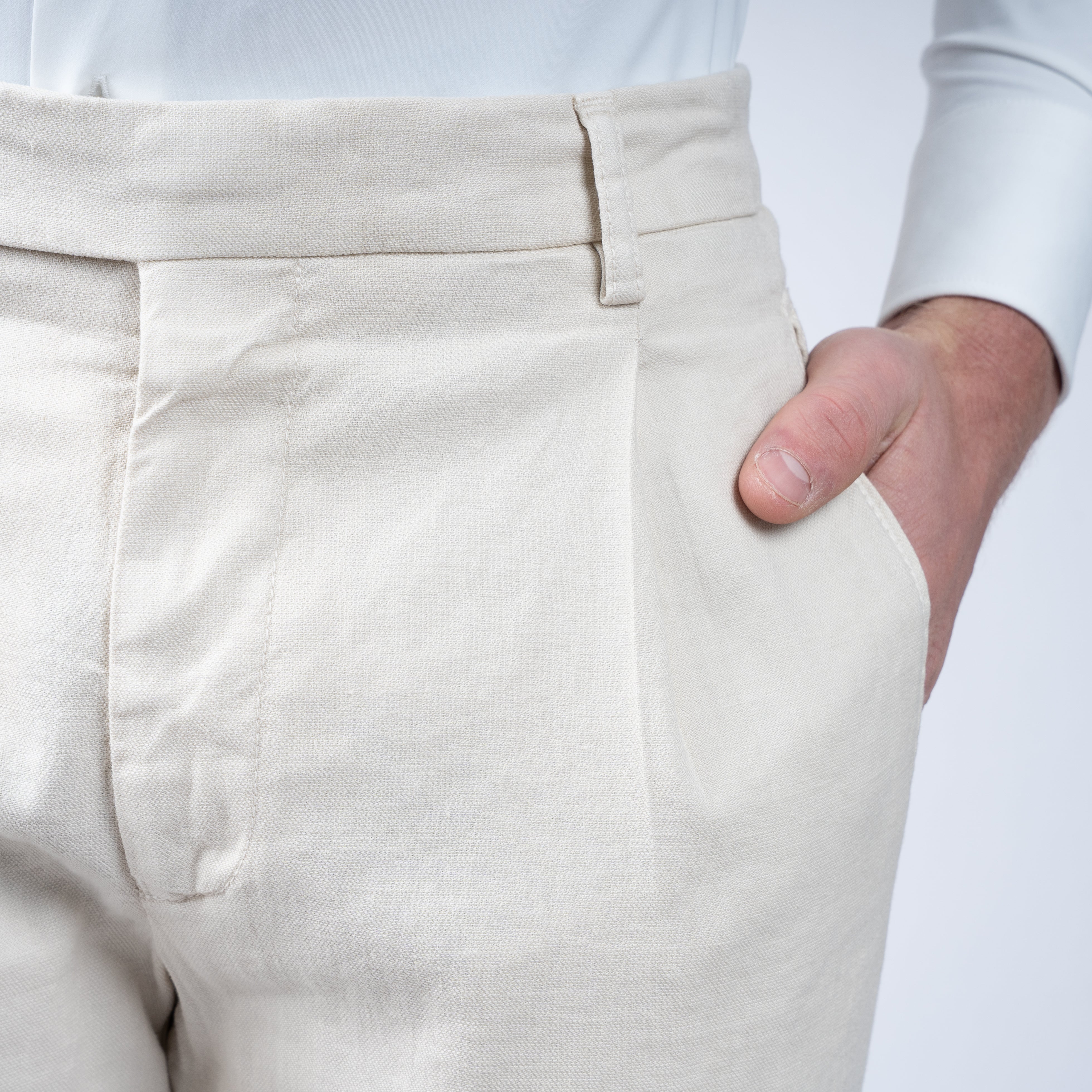 Berwich Pantalon Crème | Retrolong-GD