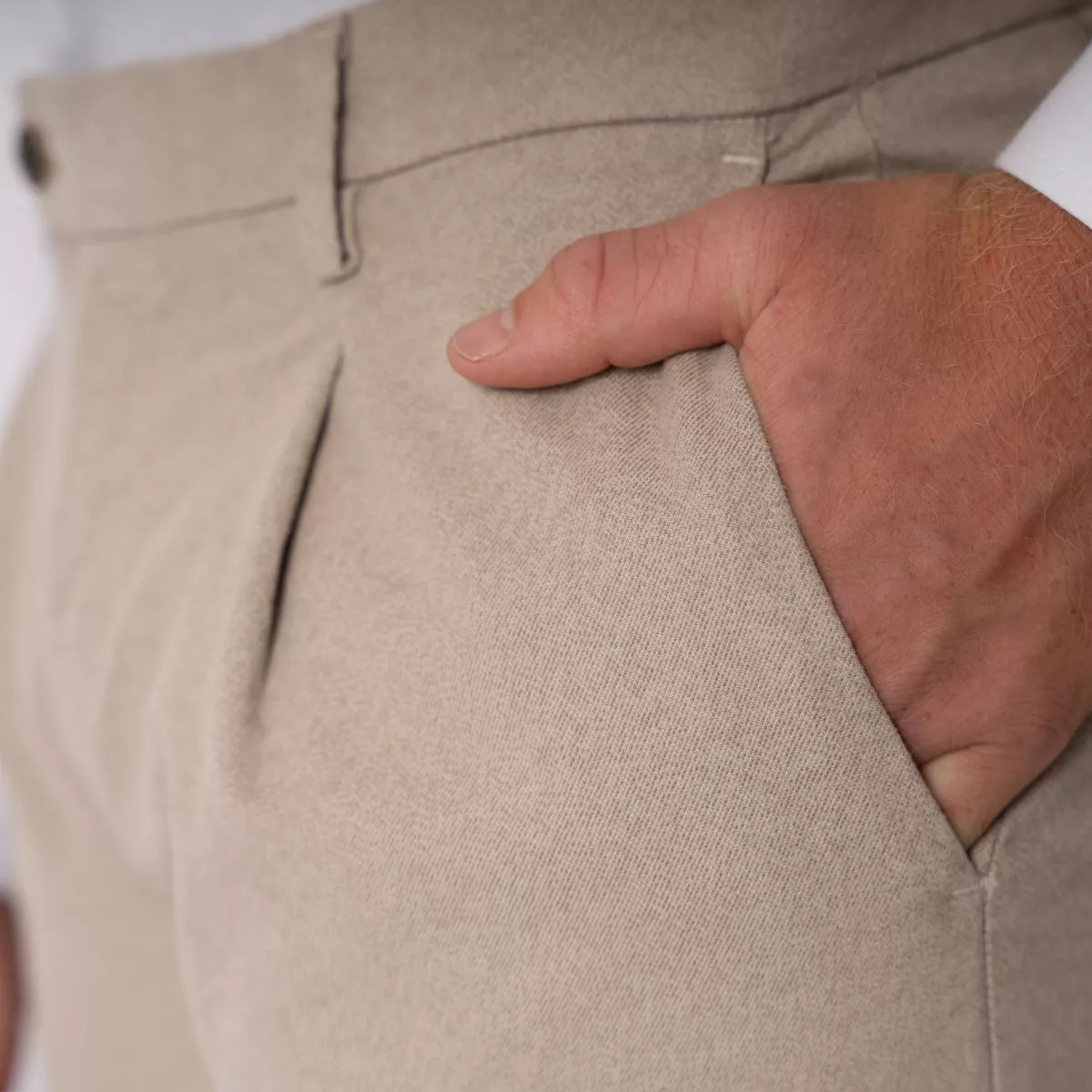 Mason's Chino Beige met Bandplooi | Genova