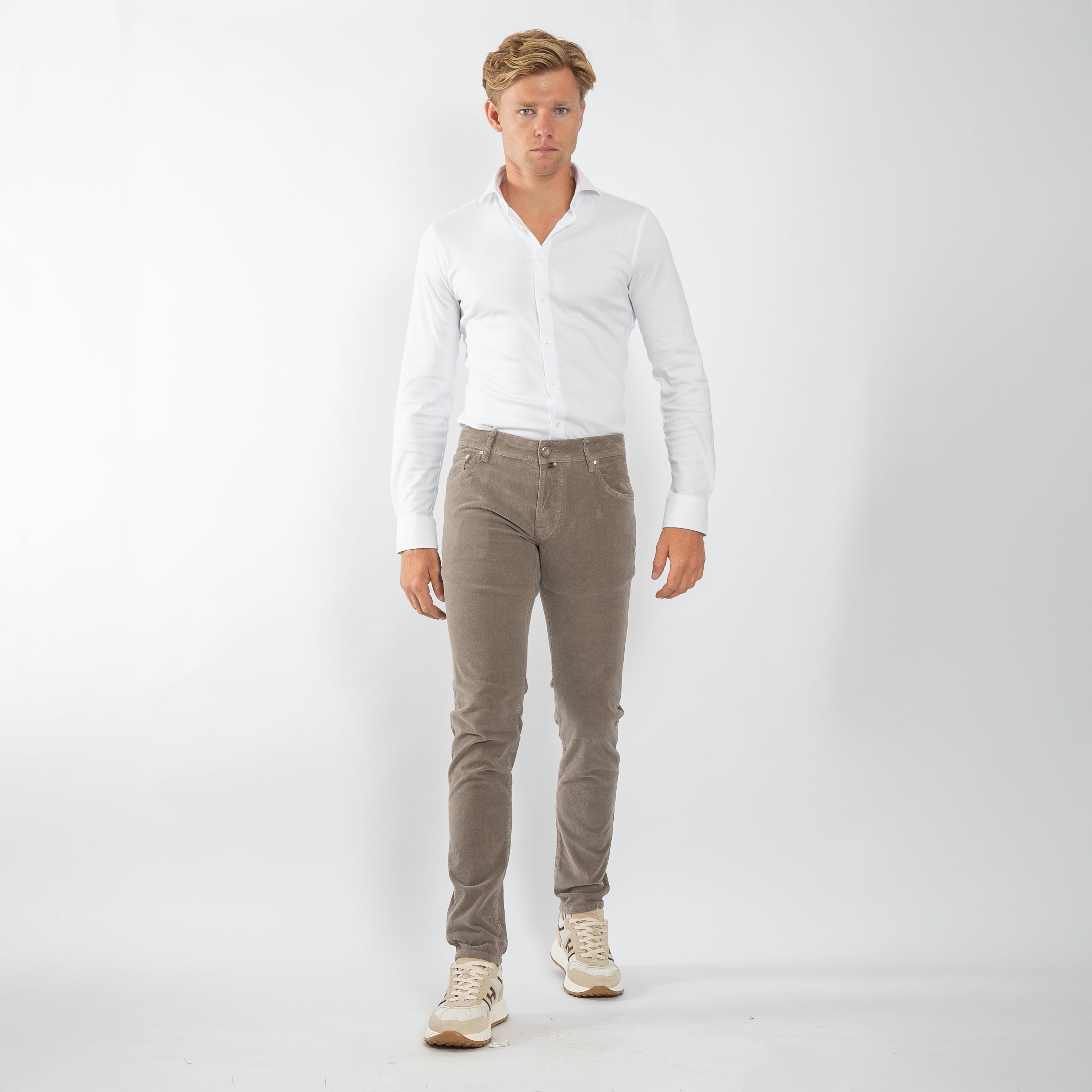 Jacob Cohen Chino Corduroy Taupe | Nick Slim