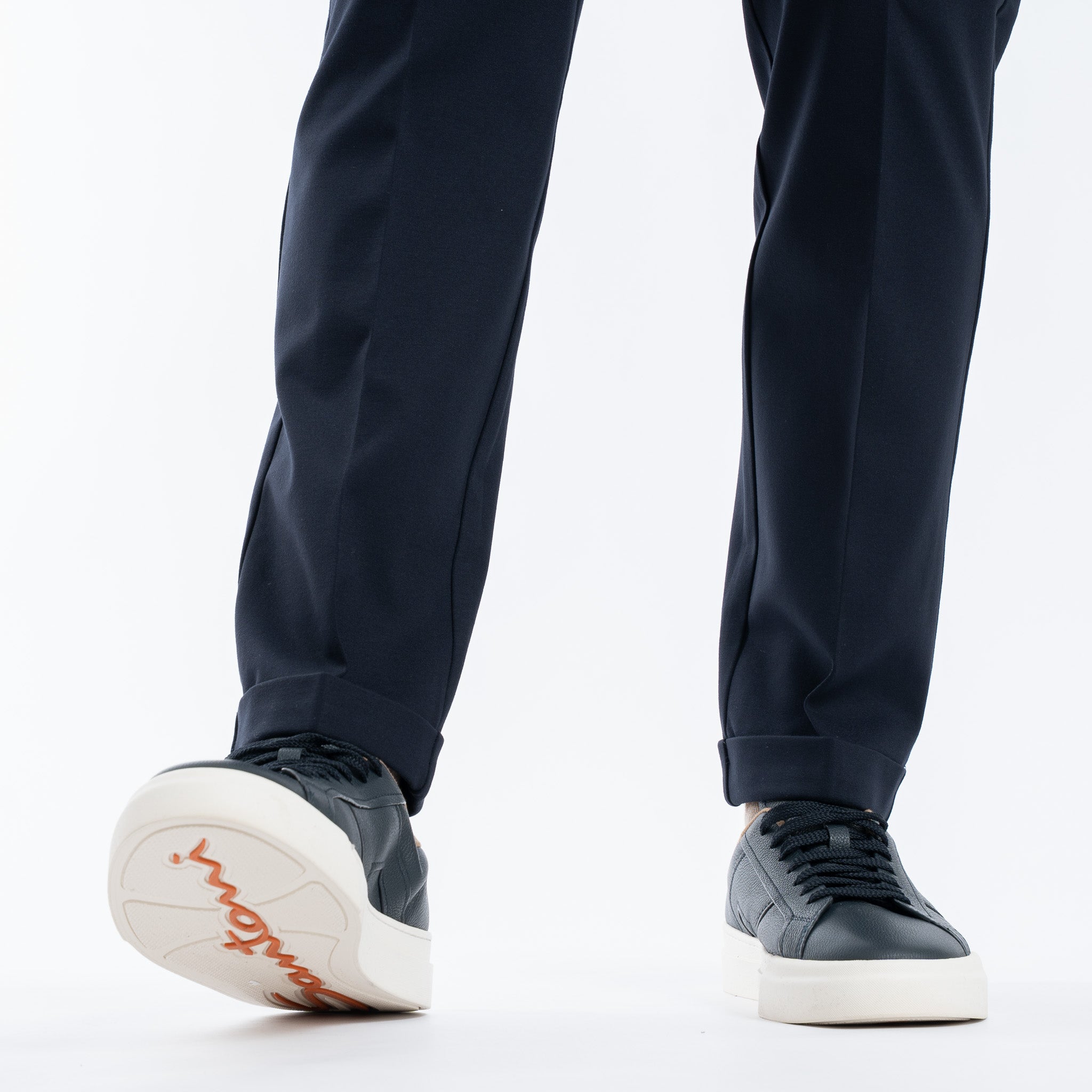 Berwich Chino met Bandplooi Blauw | Retro
