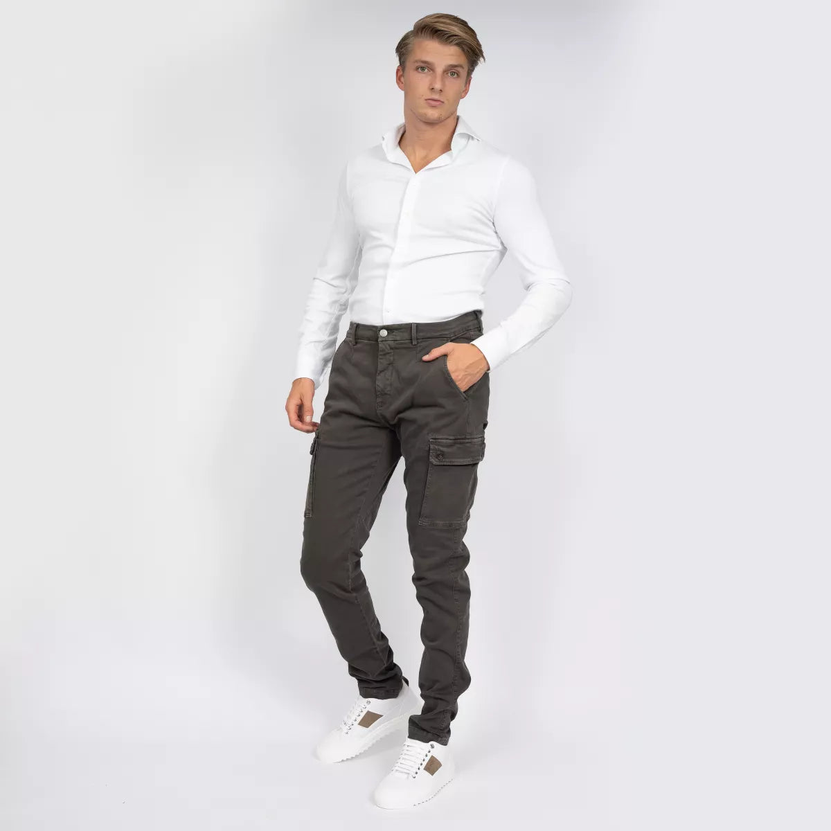 Replay Cargobroek Donkergrijs | Jaan Slim-Fit Cargo