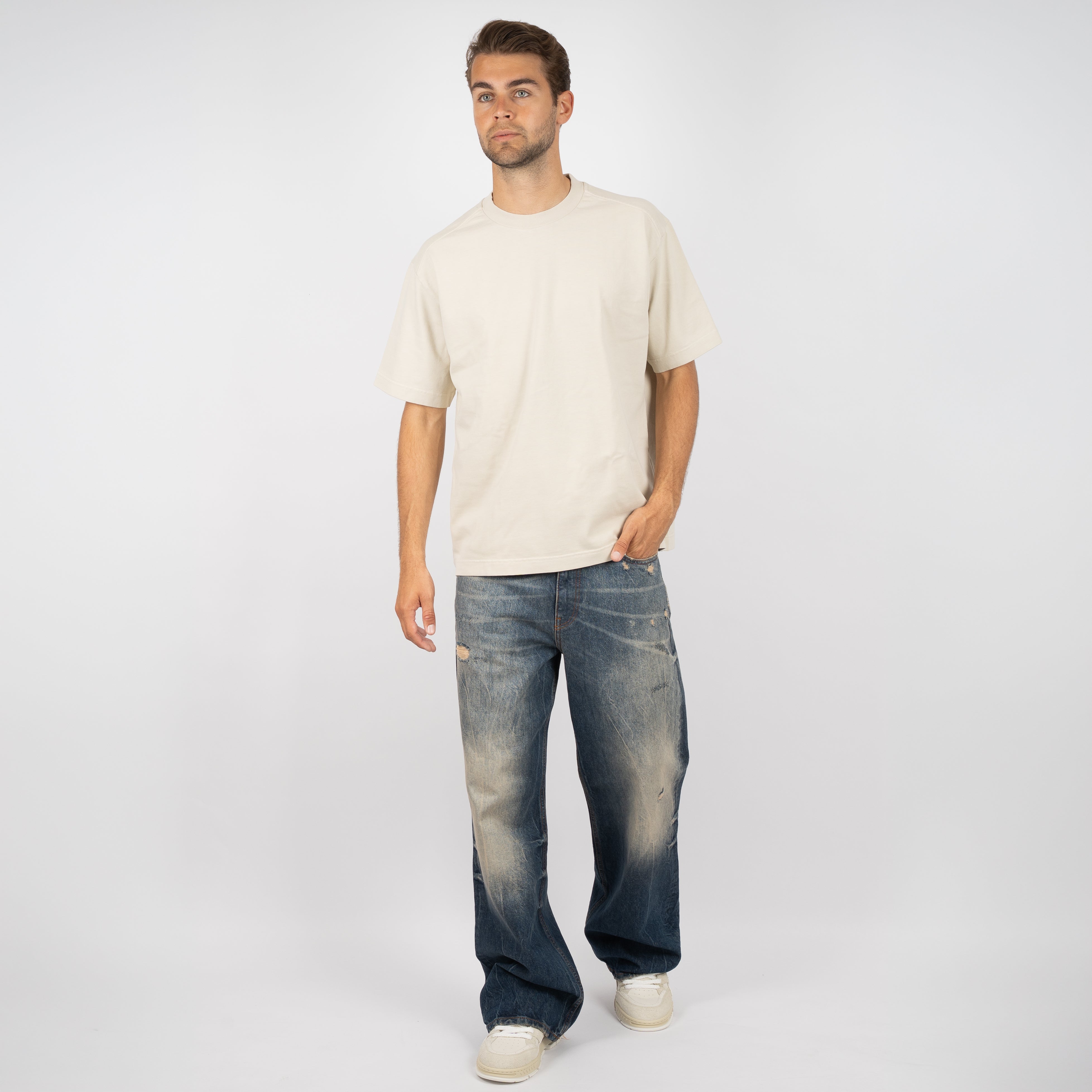 Flaneur Destroyed Jeans Blauw | Relaxed Jeans