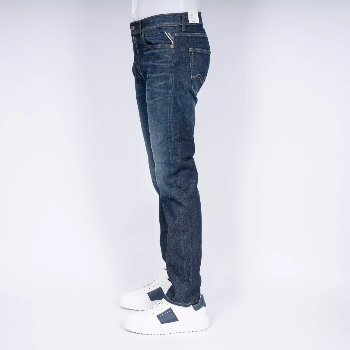 Replay Jeans Straight Fit Donkerblauw | Grover