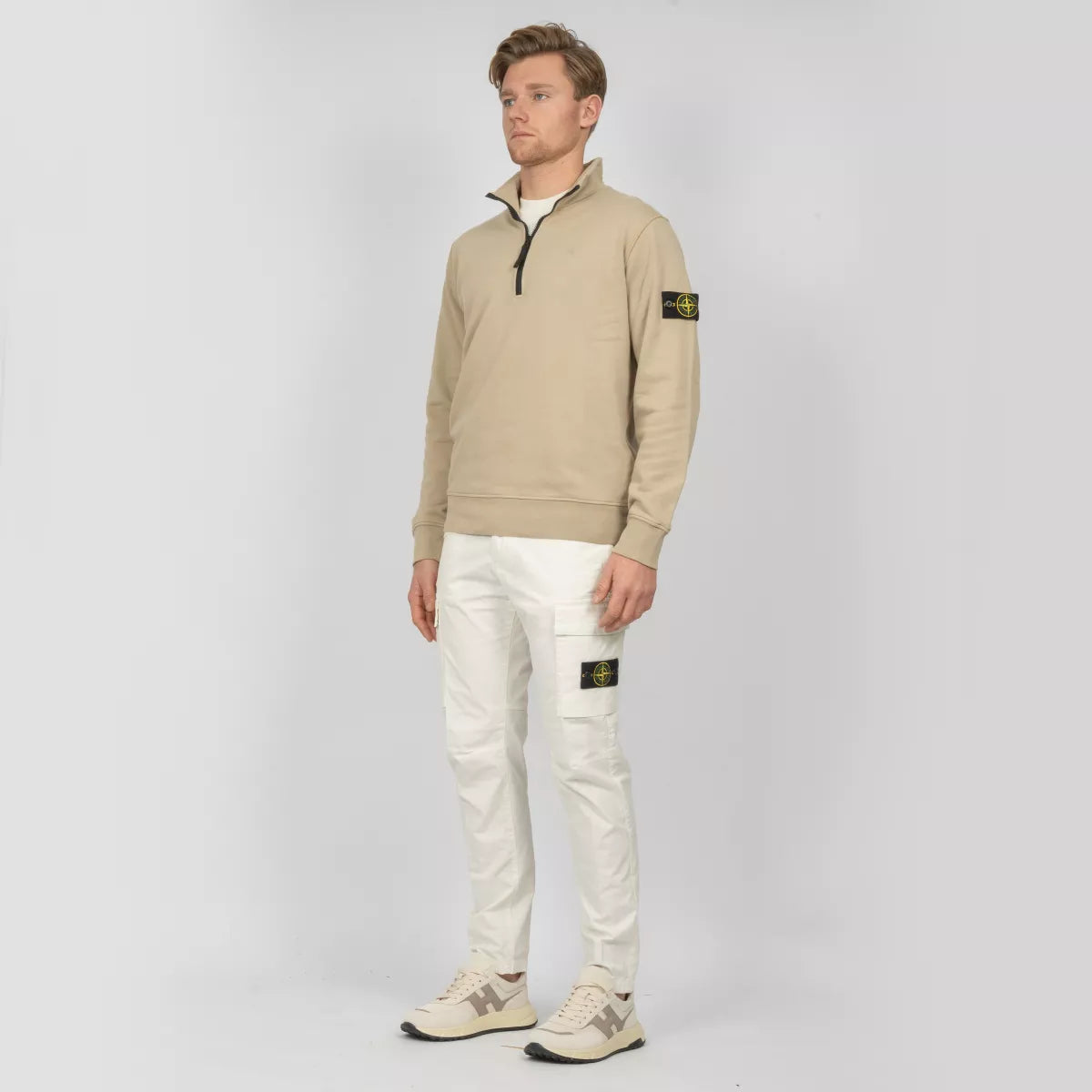 Stone Island Cargopants Ivoor Wit | Supima Cotton Twill