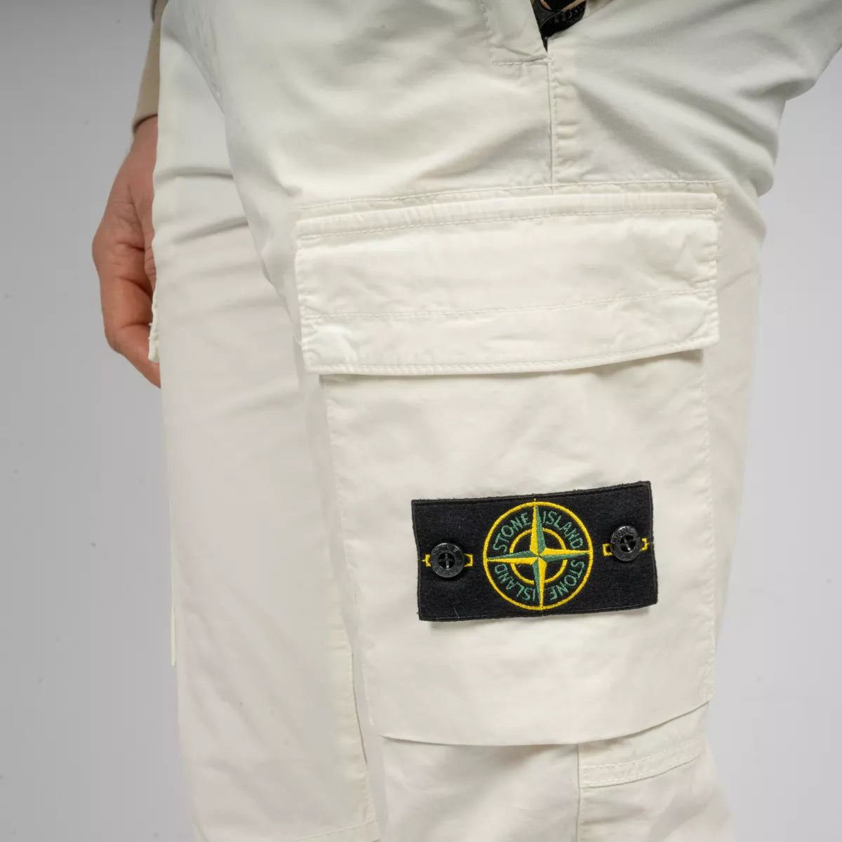 Stone Island Cargopants Ivoor Wit | Supima Cotton Twill