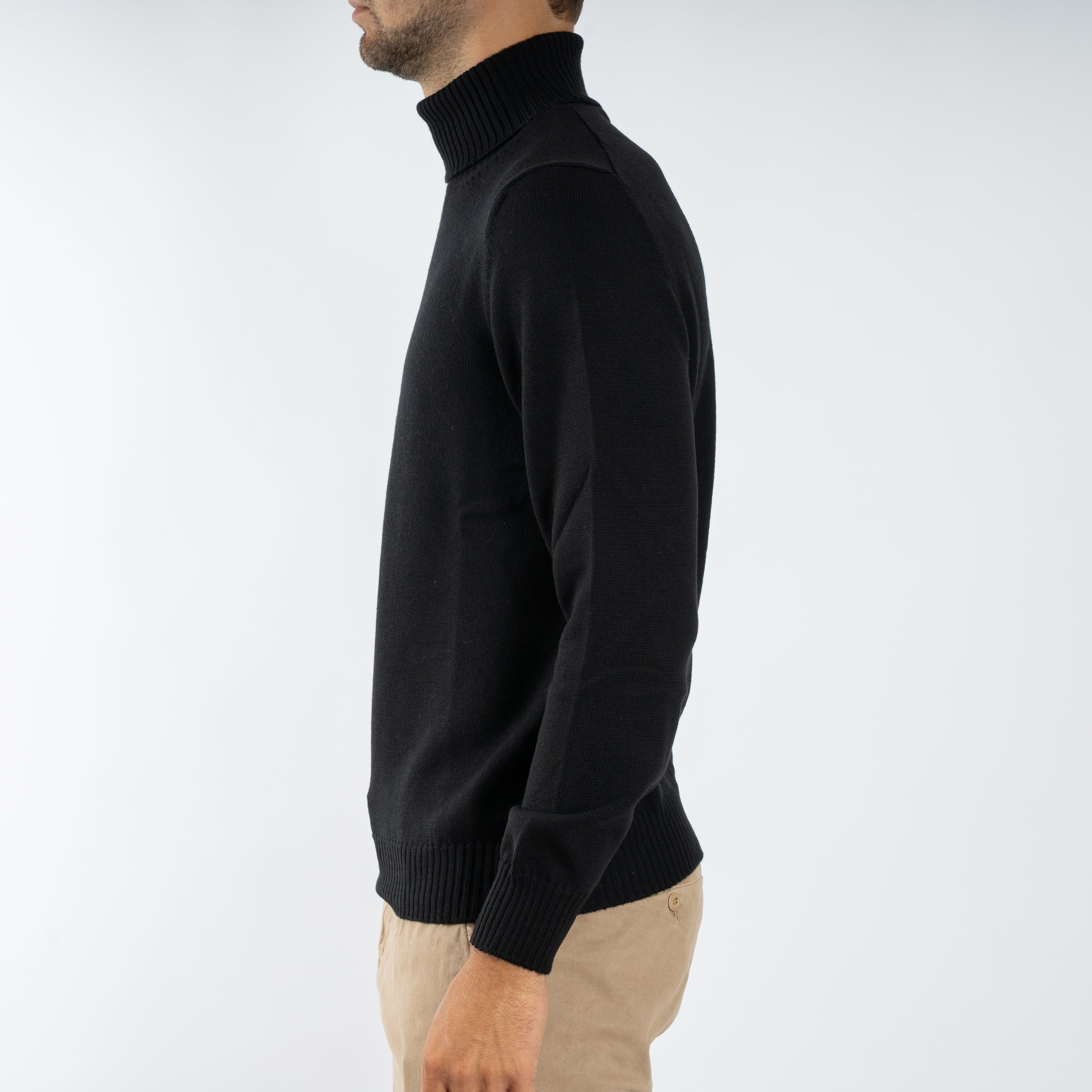 Gran Sasso Gebreide Coltrui Zwart | Extrafine Merino