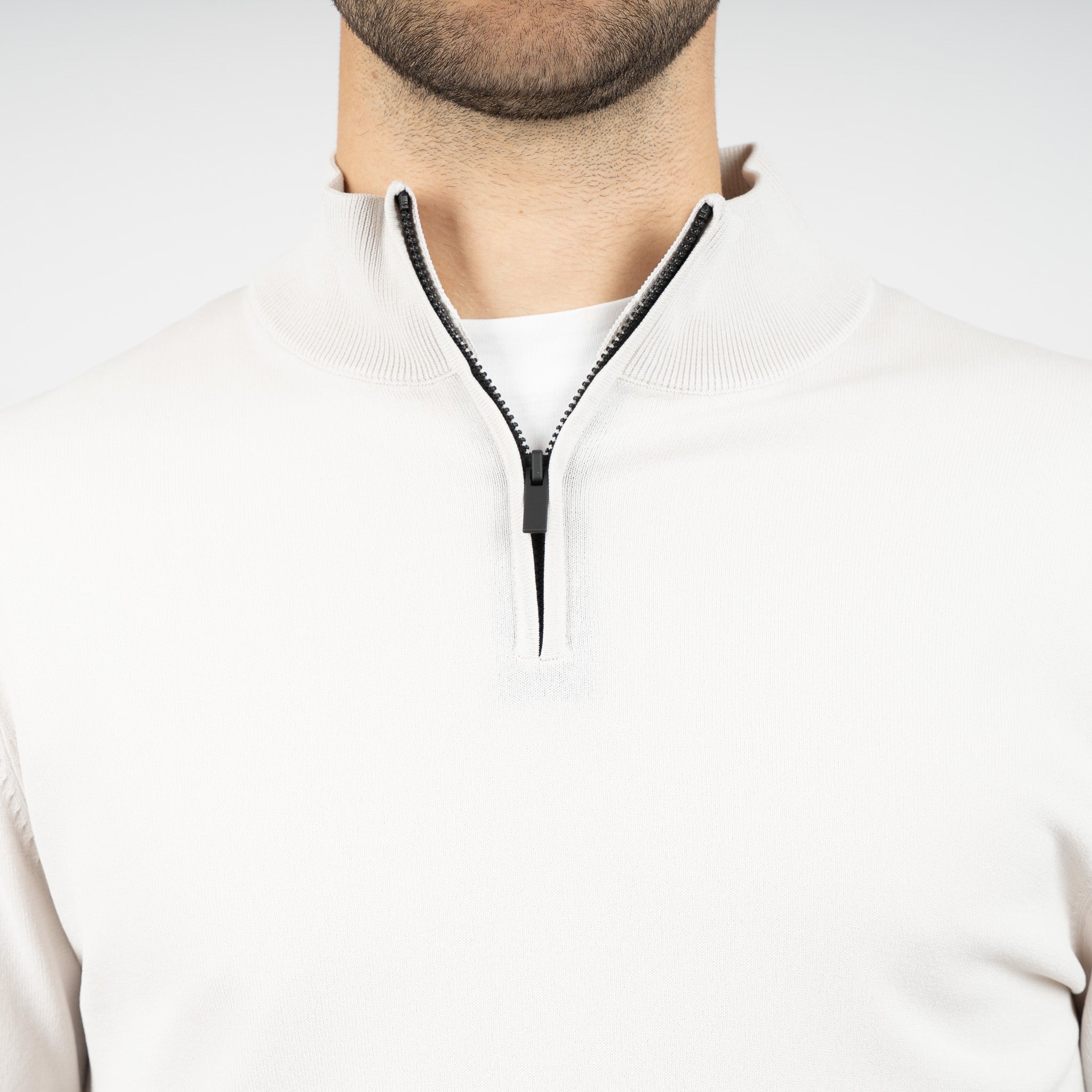 SEVEN DIALS Technische Trui met Rits Lichtgrijs | Spike