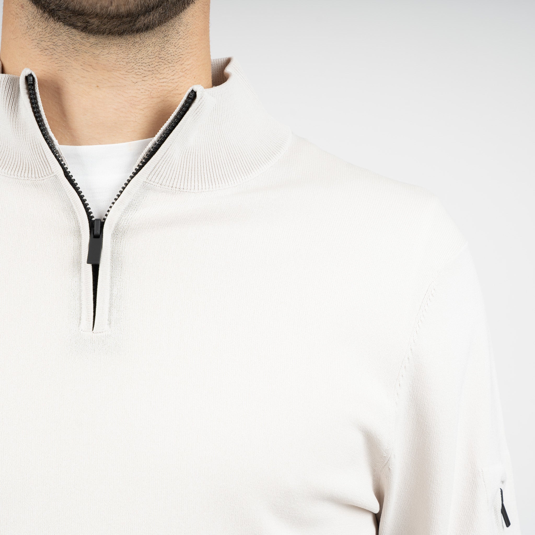 SEVEN DIALS Technische Trui met Rits Lichtgrijs | Spike