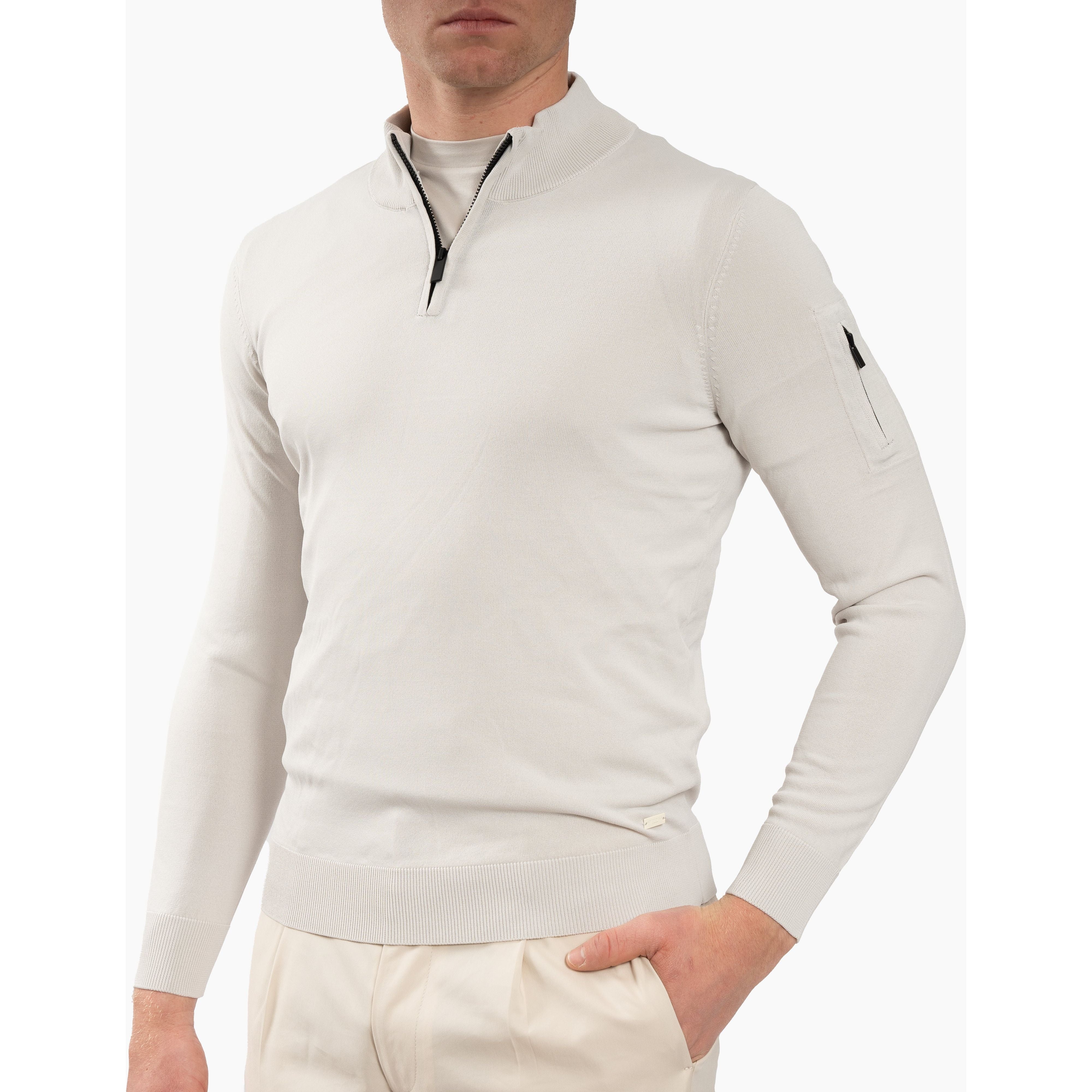 SEVEN DIALS Trui met Rits Beige | Spike