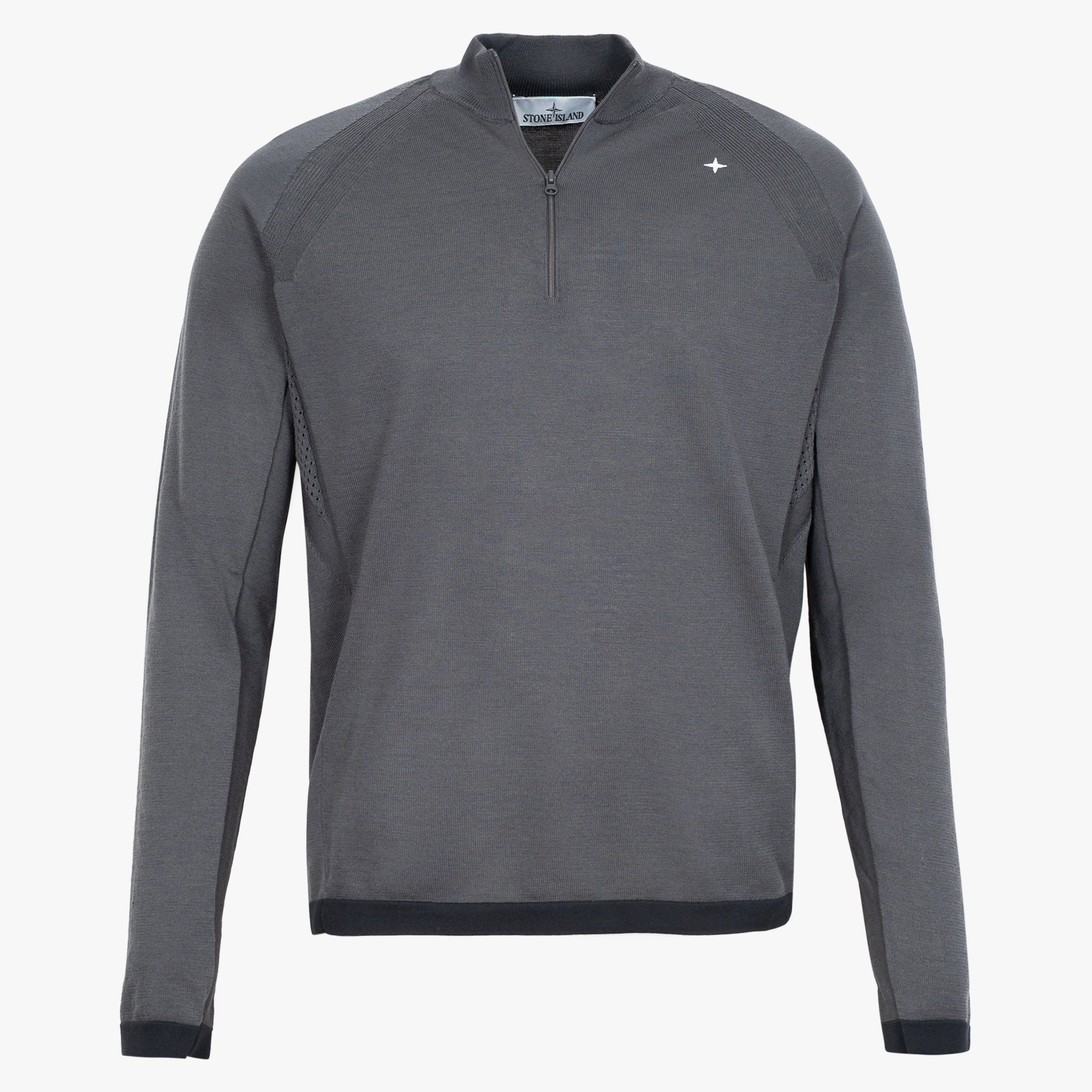Stone Island Gebreide Trui met Rits Grijs | Stellina