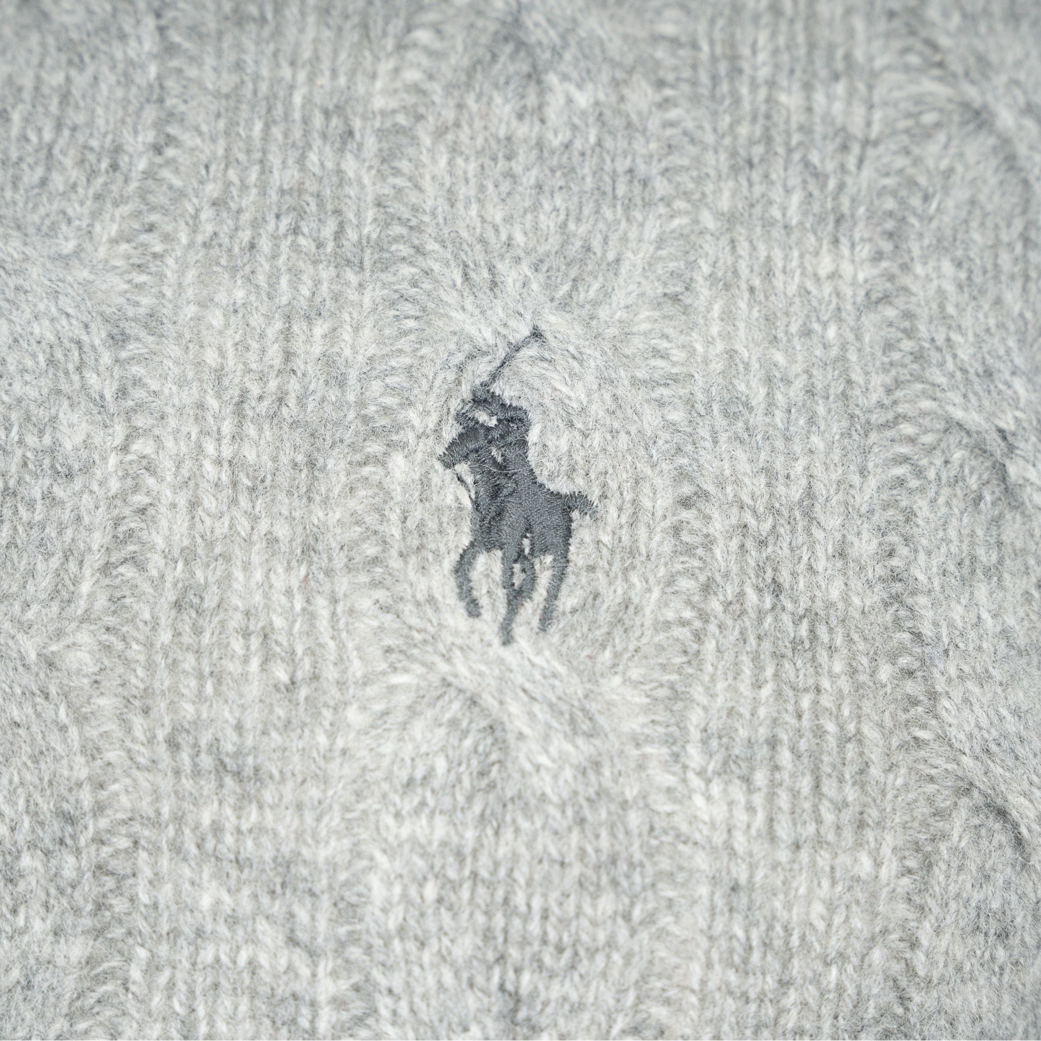 Ralph Lauren Gebreide Kabeltrui Grijs