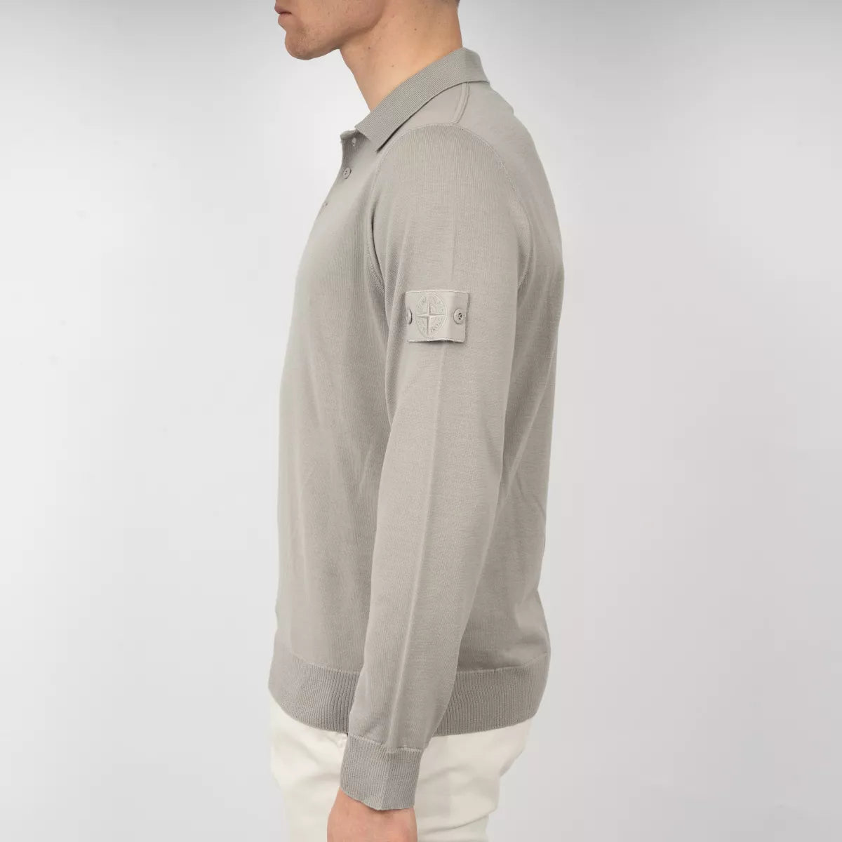 Stone Island Gebreide Lange Mouwen Polo Beige | Ghost