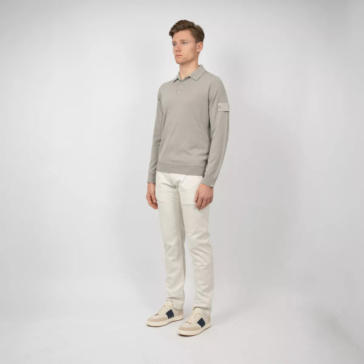 Stone Island Gebreide Lange Mouwen Polo Beige | Ghost