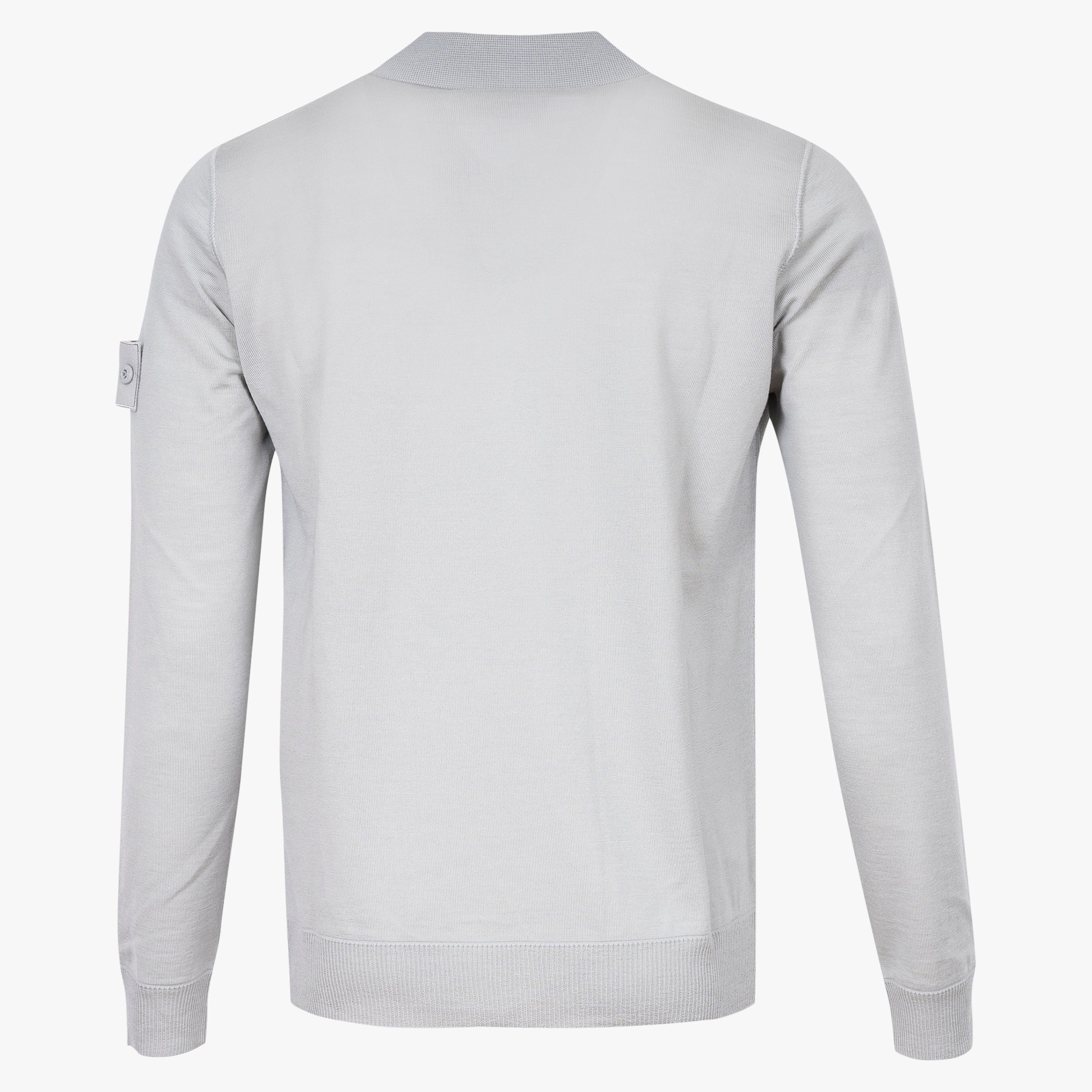 Stone Island Gebreide Polo Lange Mouw Lichtgrijs | Ghost
