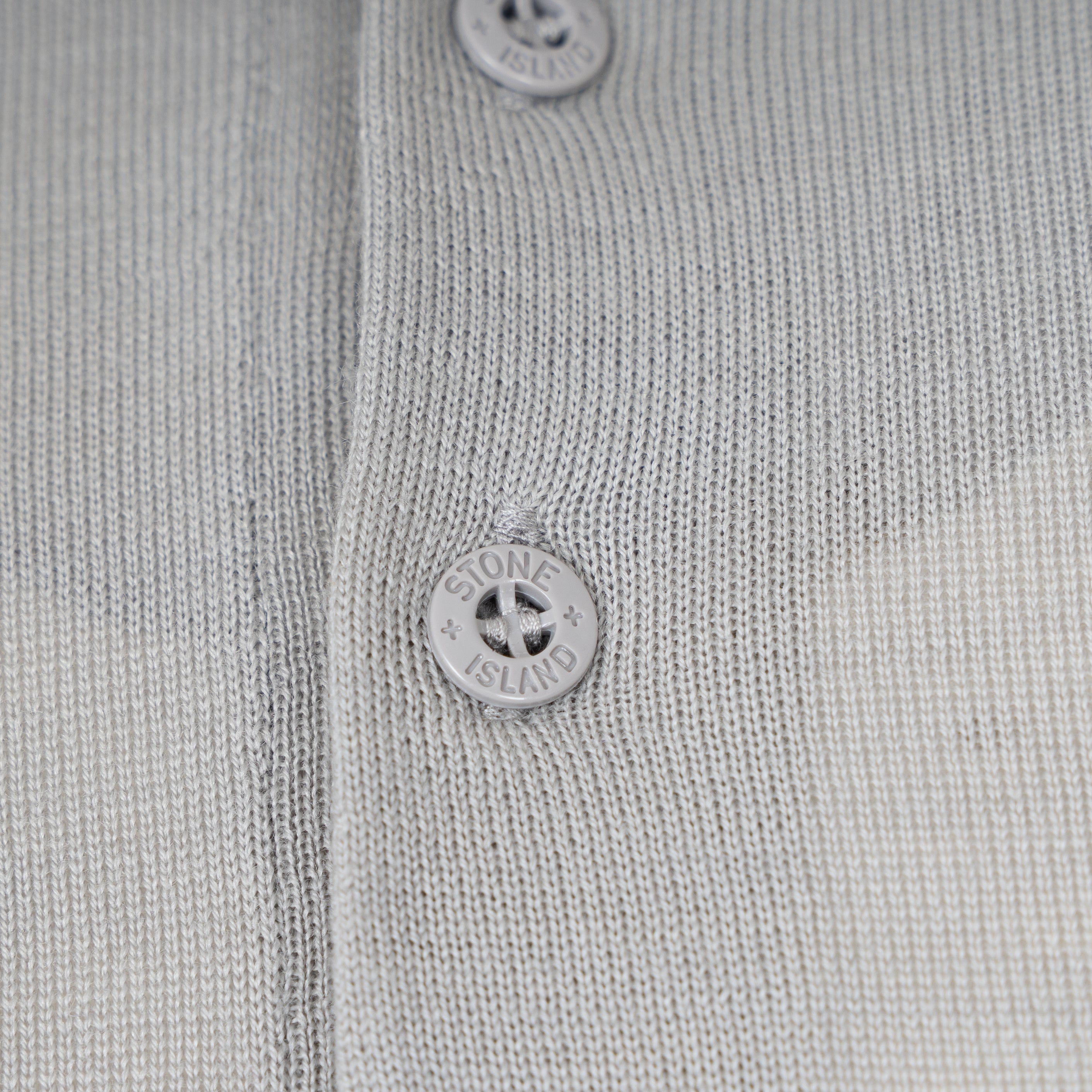 Stone Island Gebreide Polo Lange Mouw Lichtgrijs | Ghost