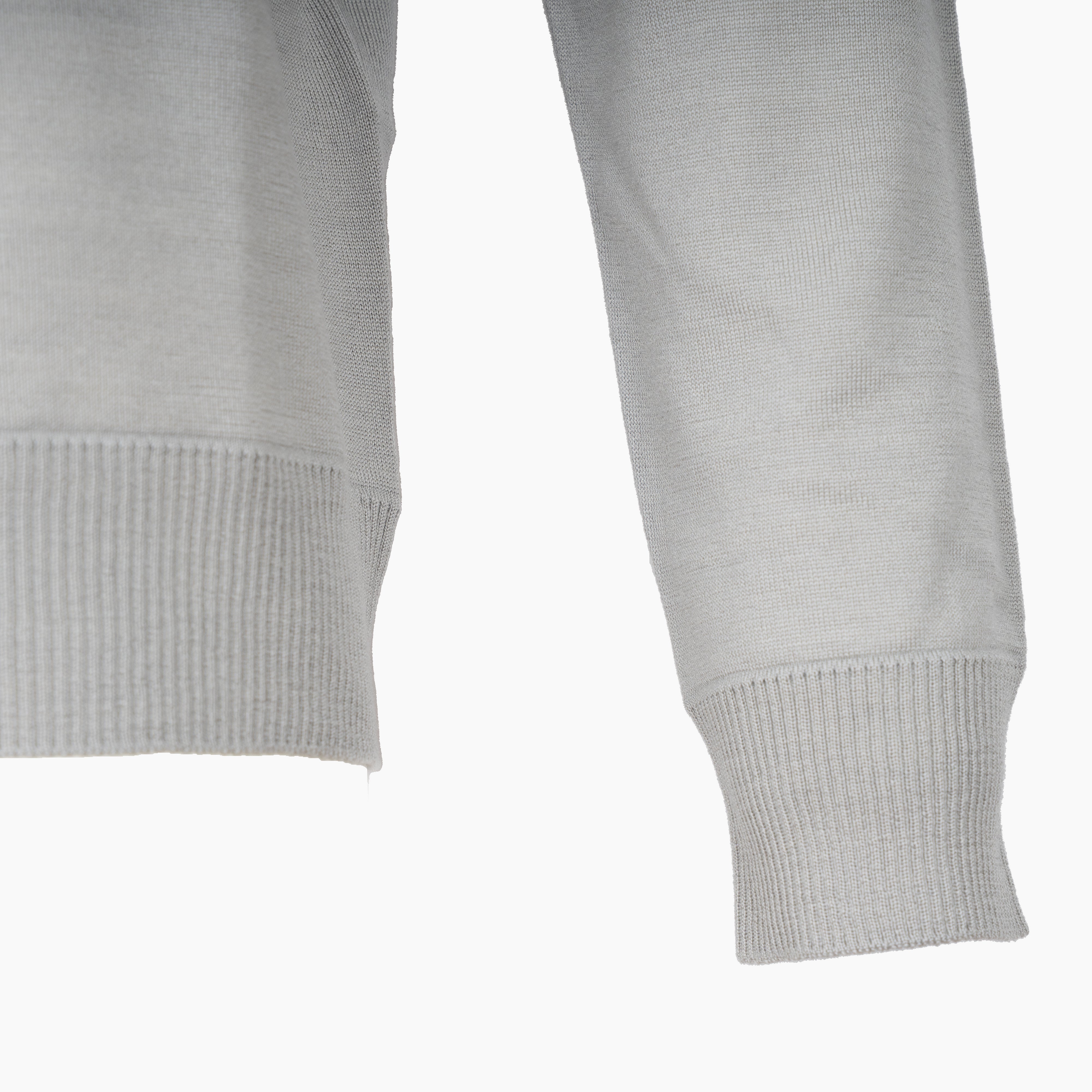 Stone Island Gebreide Polo Lange Mouw Lichtgrijs | Ghost