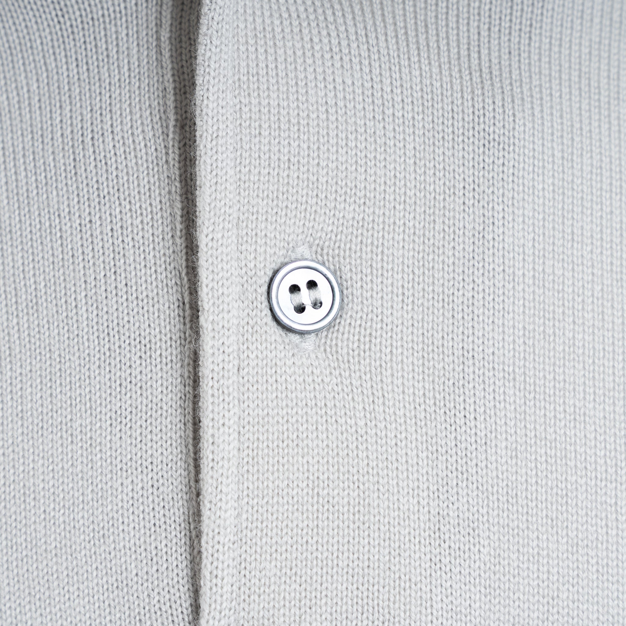 Gran Sasso Gebreide Polo Lange Mouwen Kitwit | Extrafine Merino
