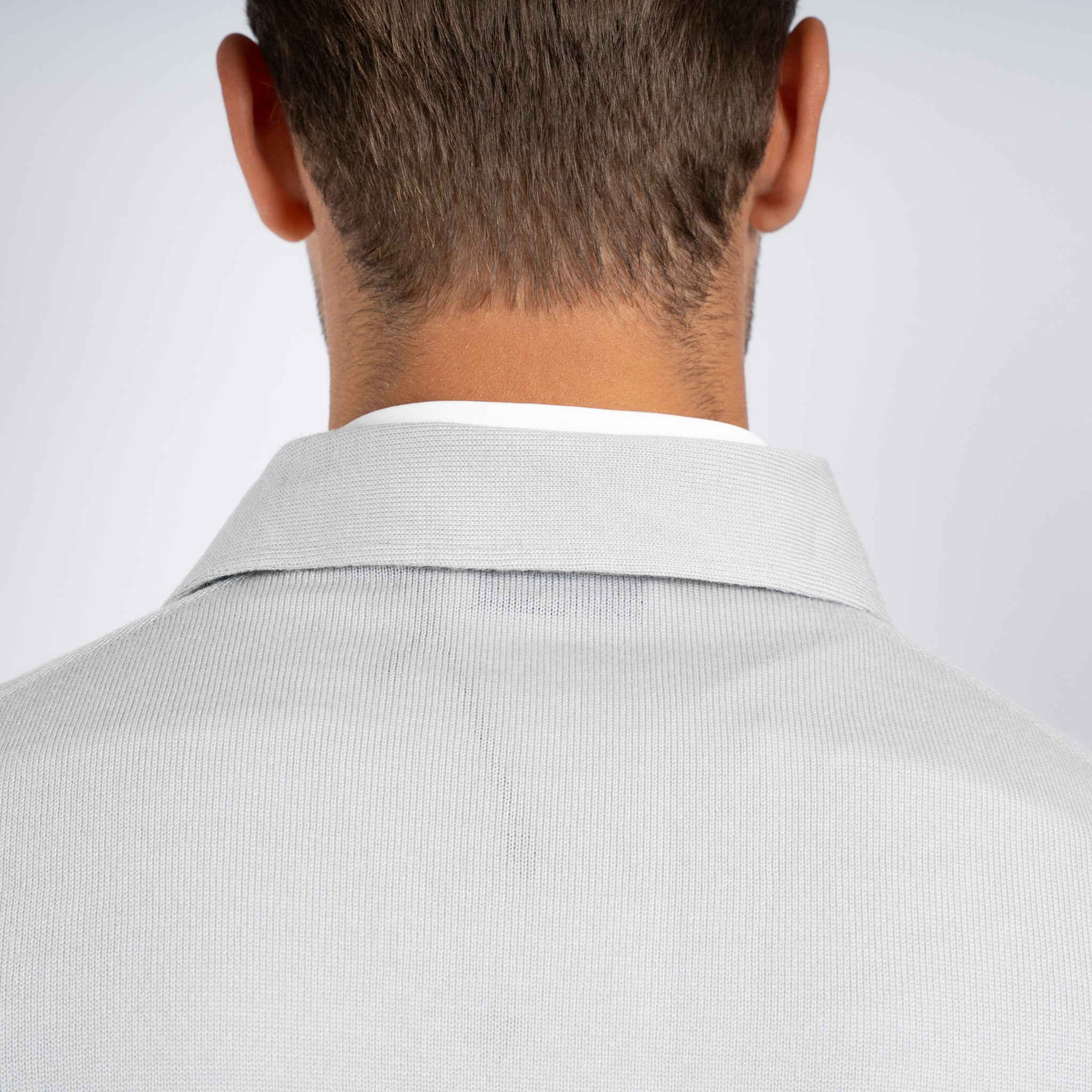 Gran Sasso Gebreide Polo Lange Mouwen Kitwit | Extrafine Merino