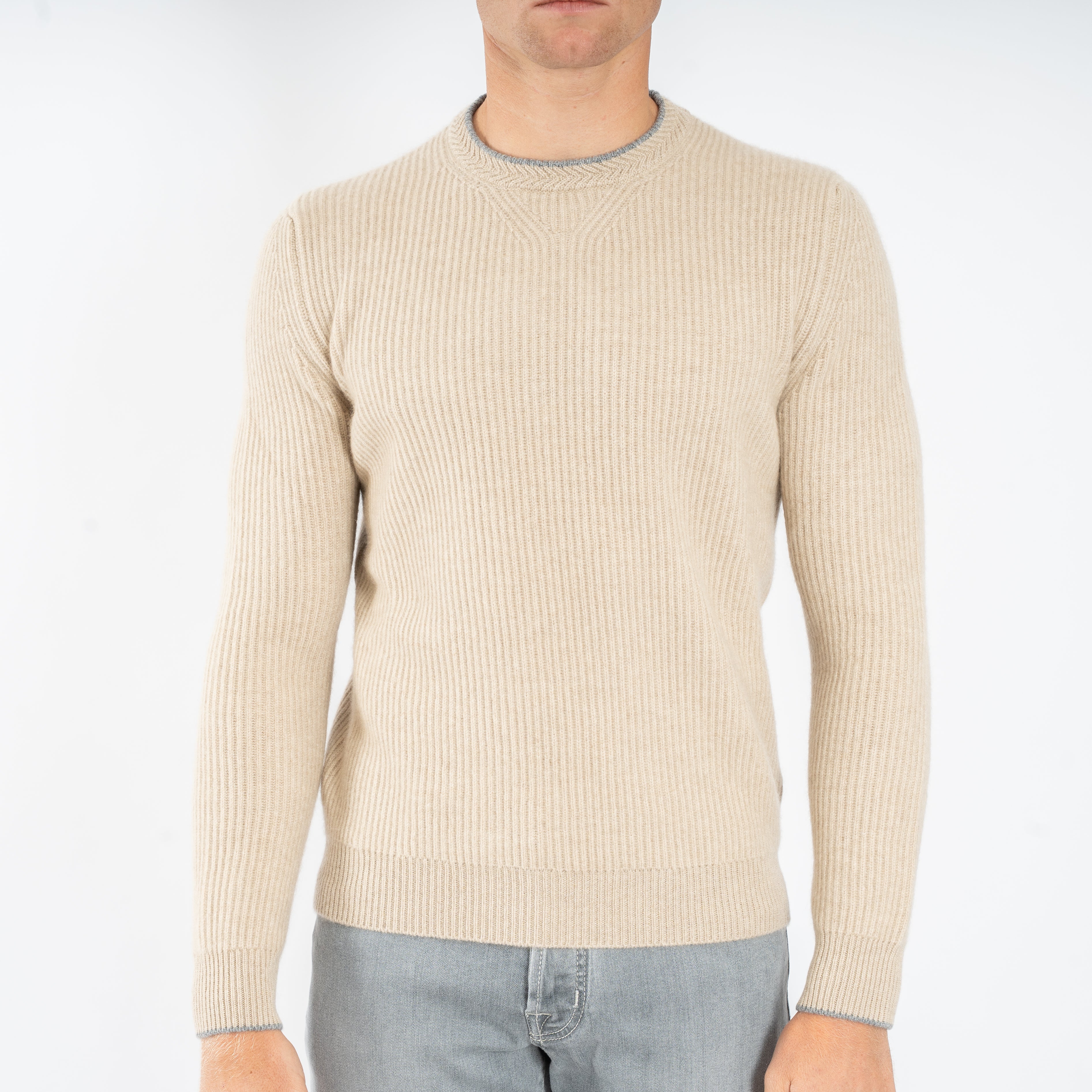 Fedeli Gebreide Kasjmier Trui Beige | Argentina Vic