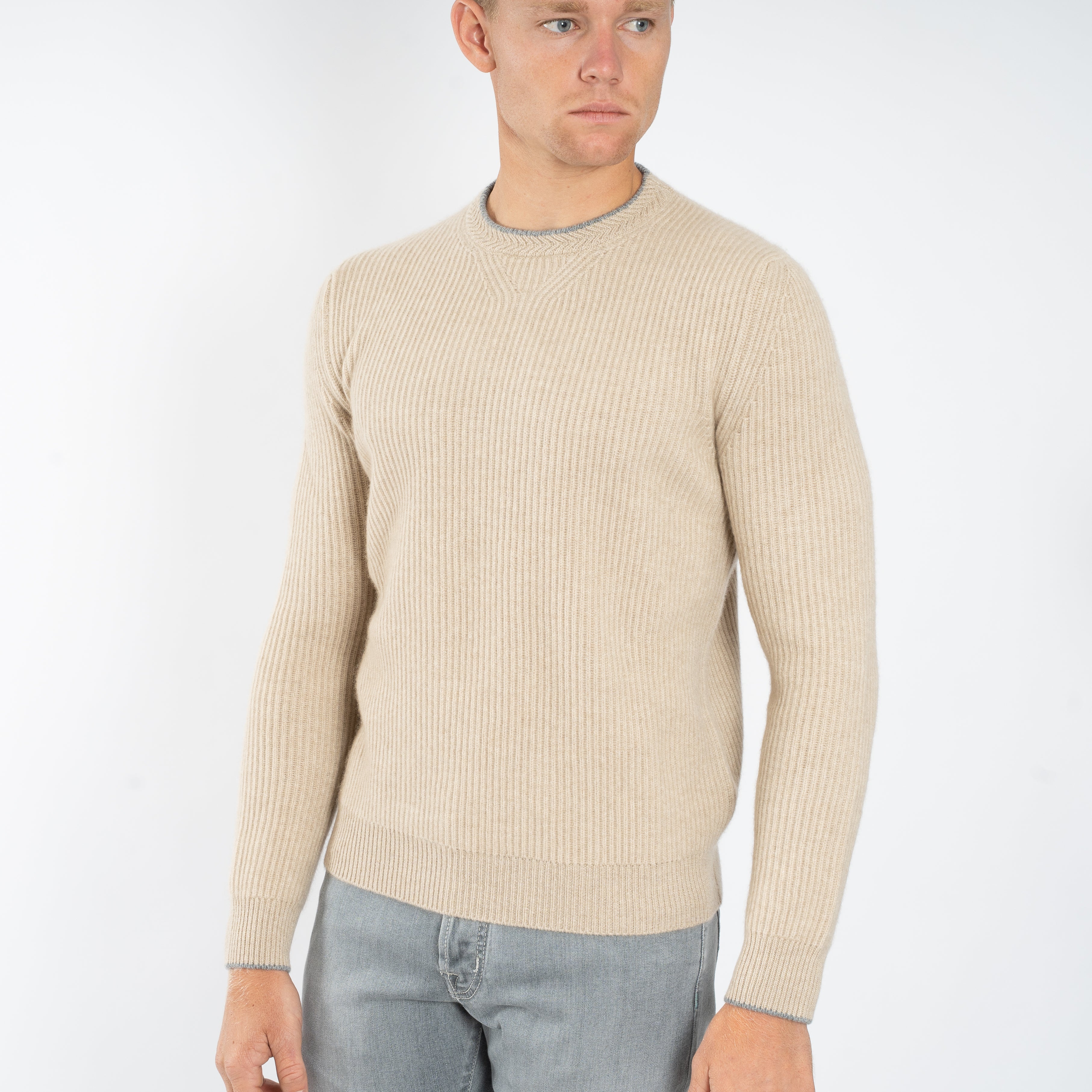 Fedeli Gebreide Kasjmier Trui Beige | Argentina Vic