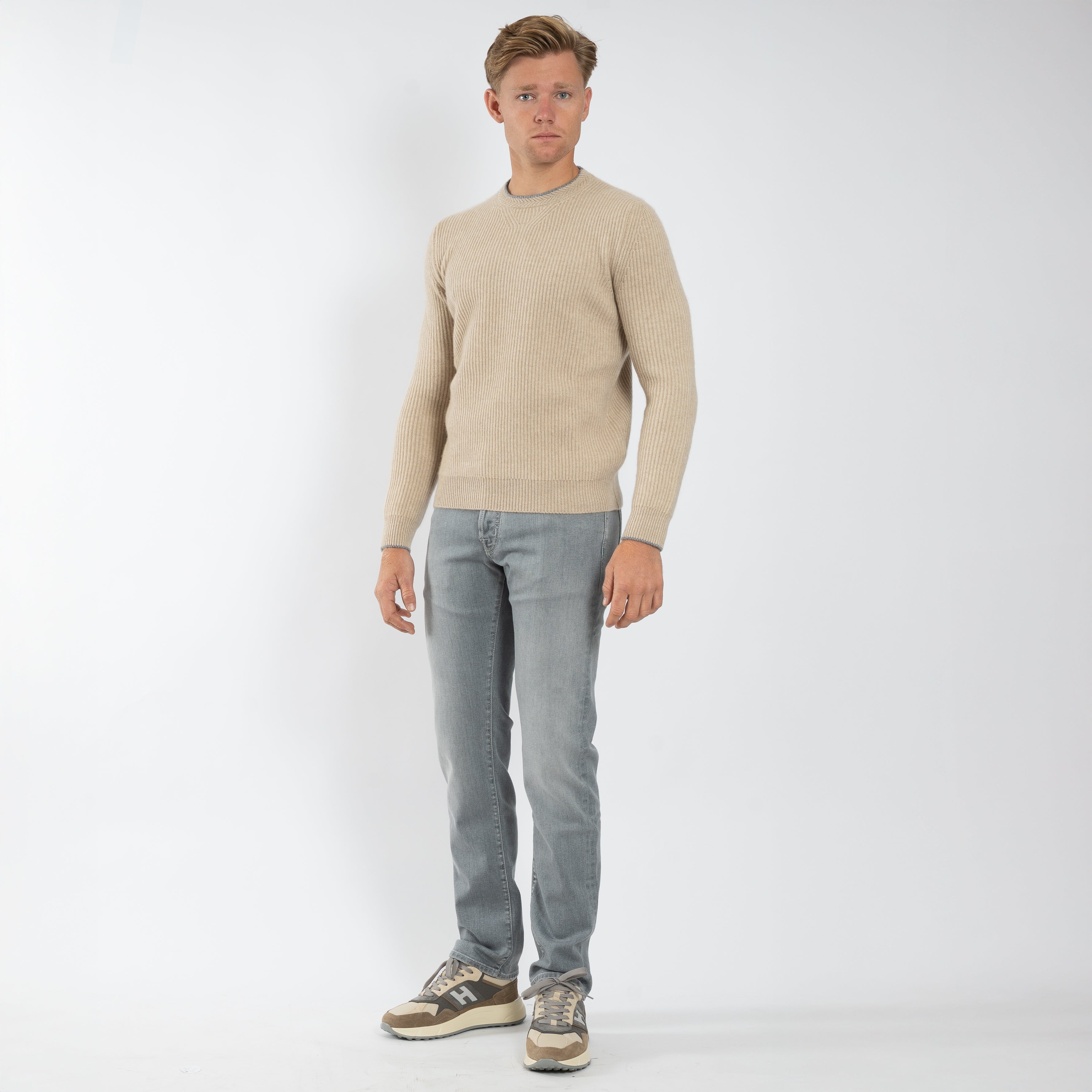 Fedeli Gebreide Kasjmier Trui Beige | Argentina Vic