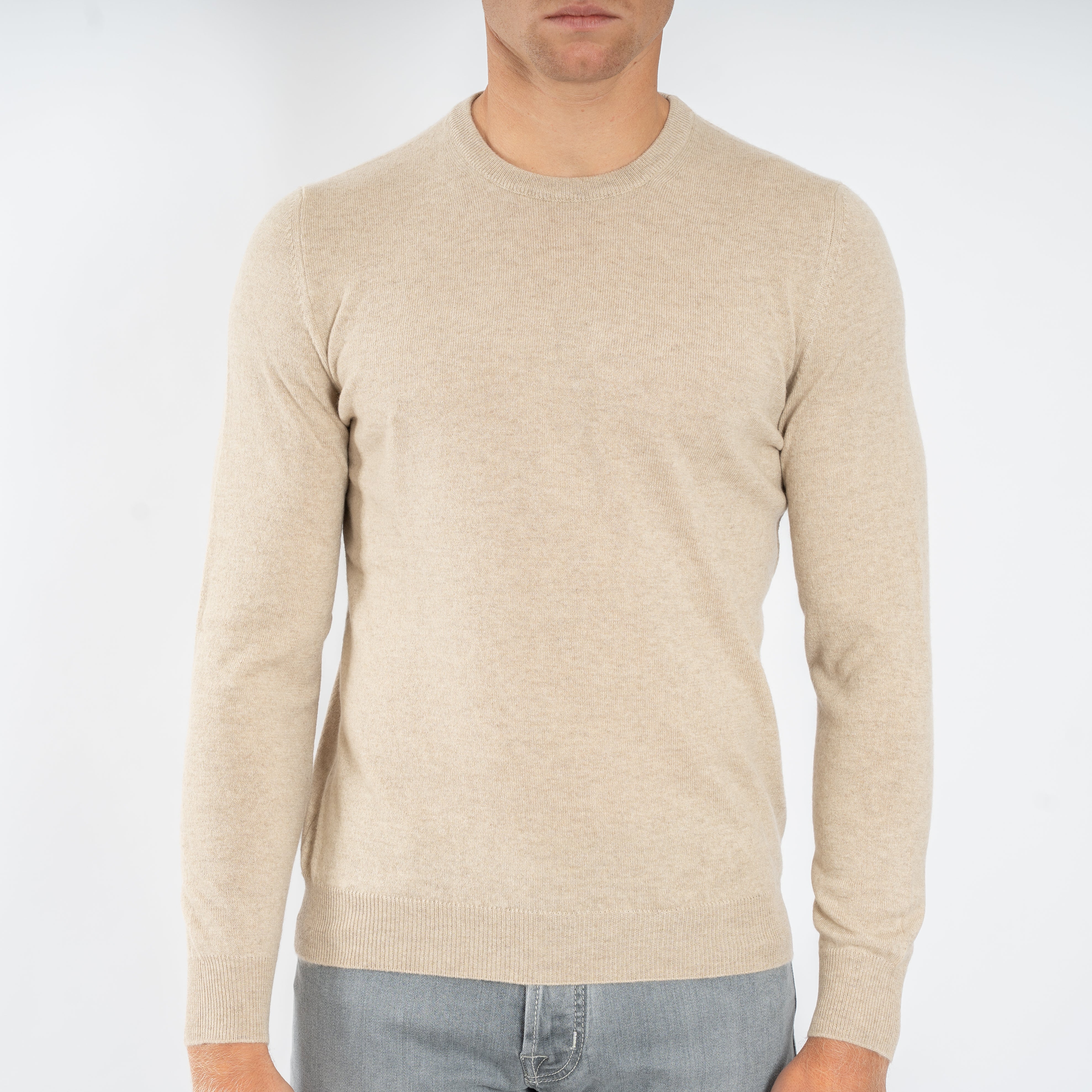Fedeli Gebreide Trui Ronde Hals Beige | Argentina