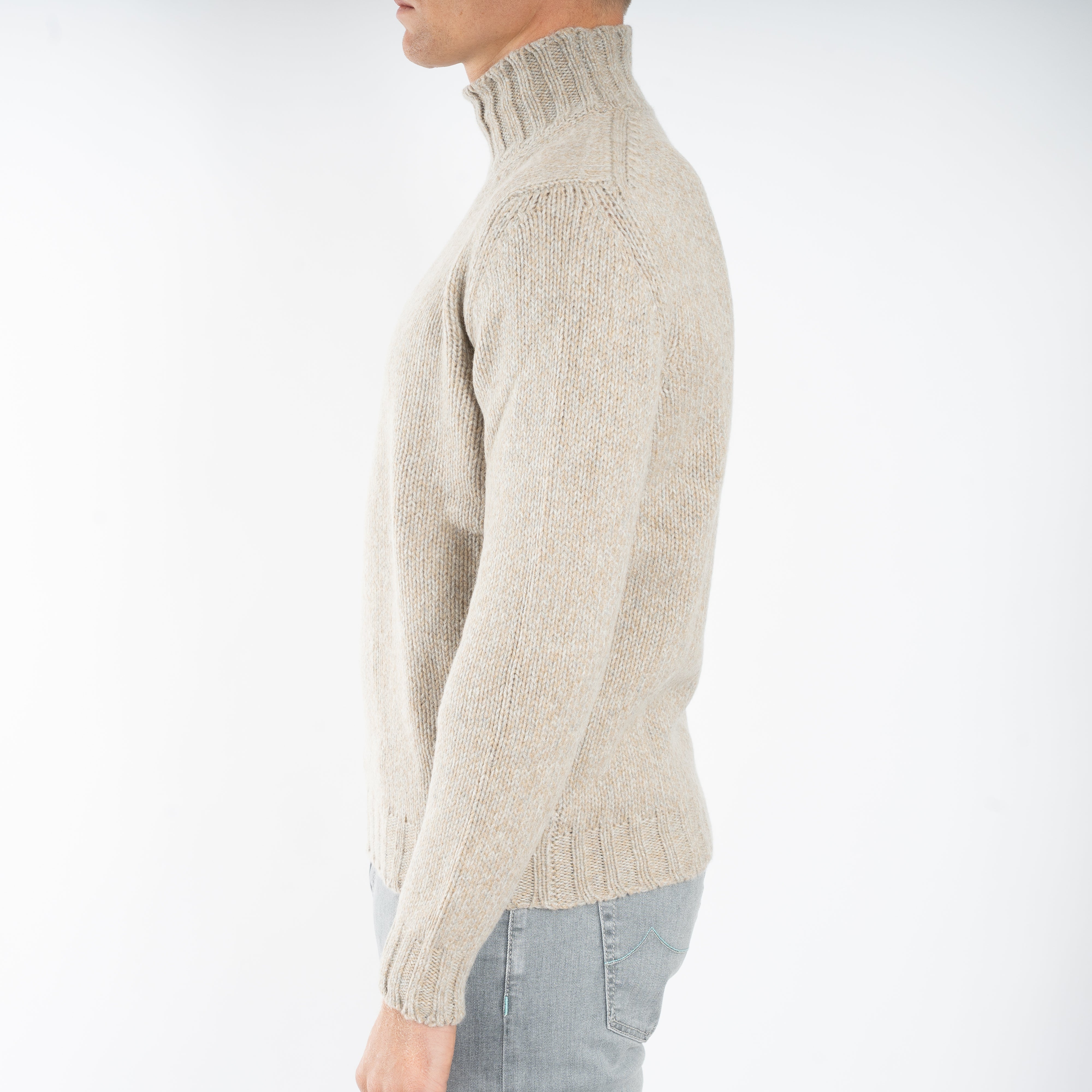 Fedeli Gebreide Turtleneck Beige | Onda Alpaca